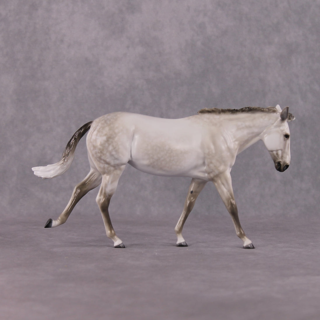 "Silverdrift" OOAK Custom Light Grey Pebble Mule By Tiffany Purdy - GemStone Series