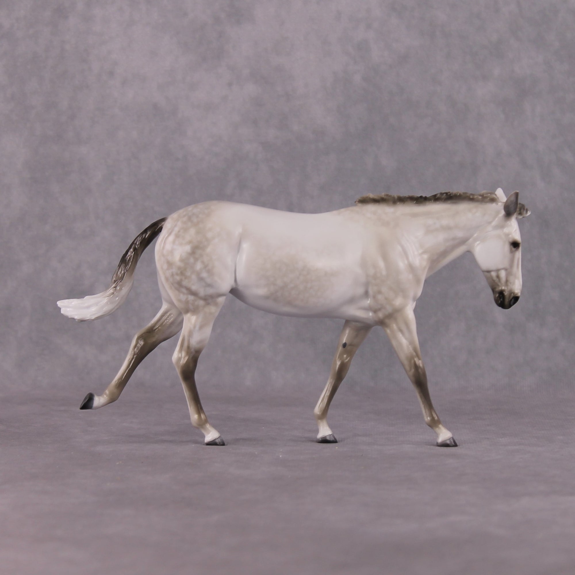 "Silverdrift" OOAK Custom Light Grey Pebble Mule By Tiffany Purdy - GemStone Series
