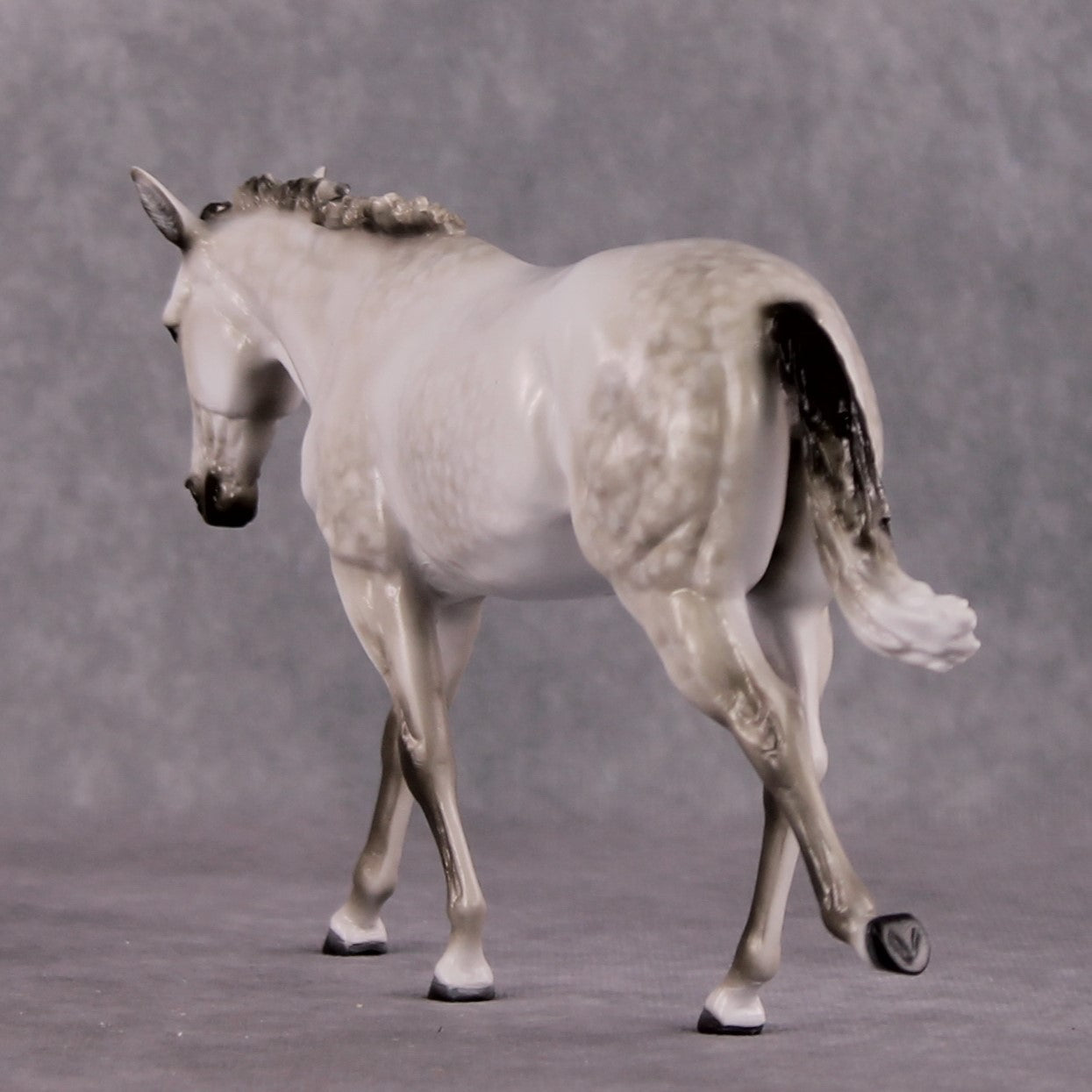 "Silverdrift" OOAK Custom Light Grey Pebble Mule By Tiffany Purdy - GemStone Series