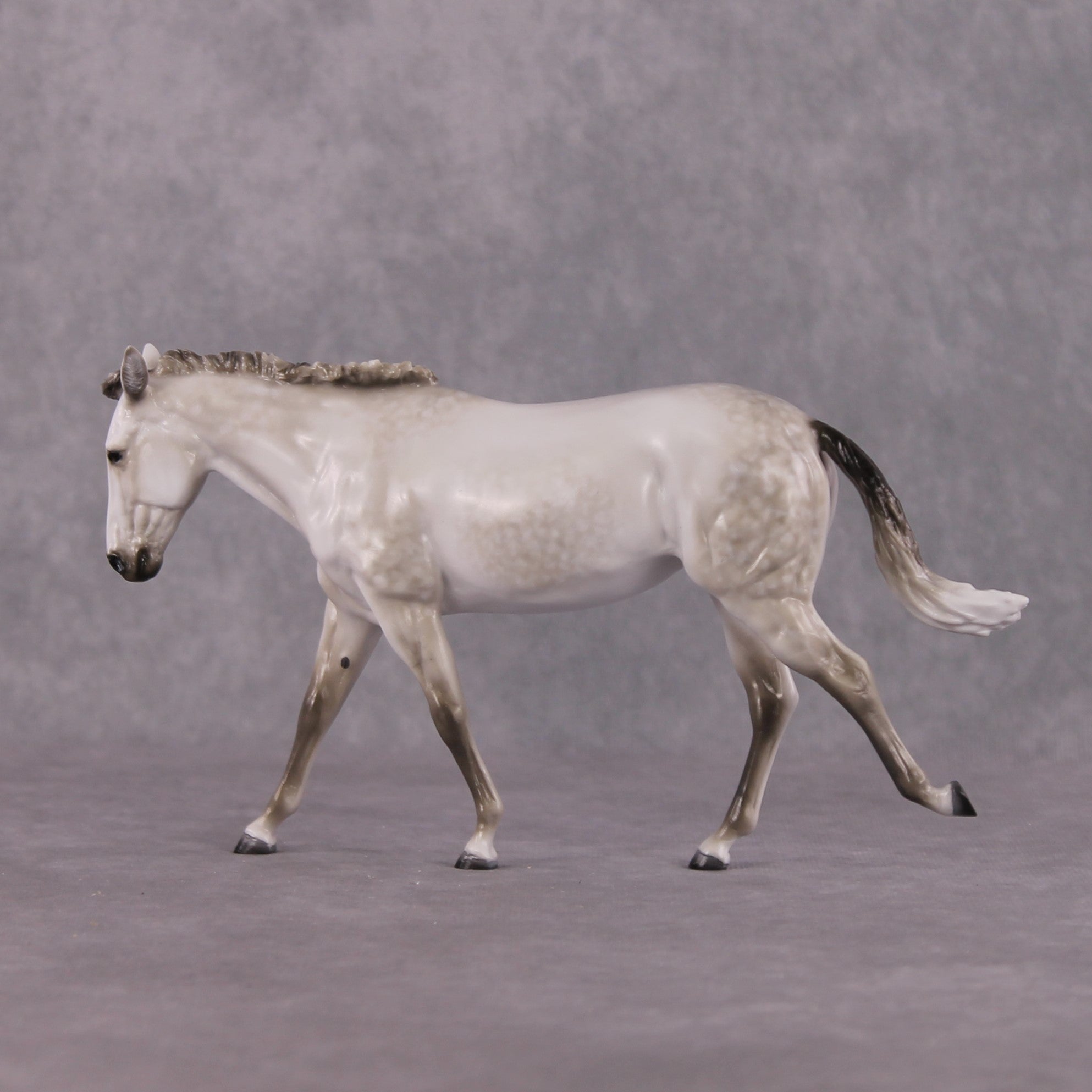 "Silverdrift" OOAK Custom Light Grey Pebble Mule By Tiffany Purdy - GemStone Series