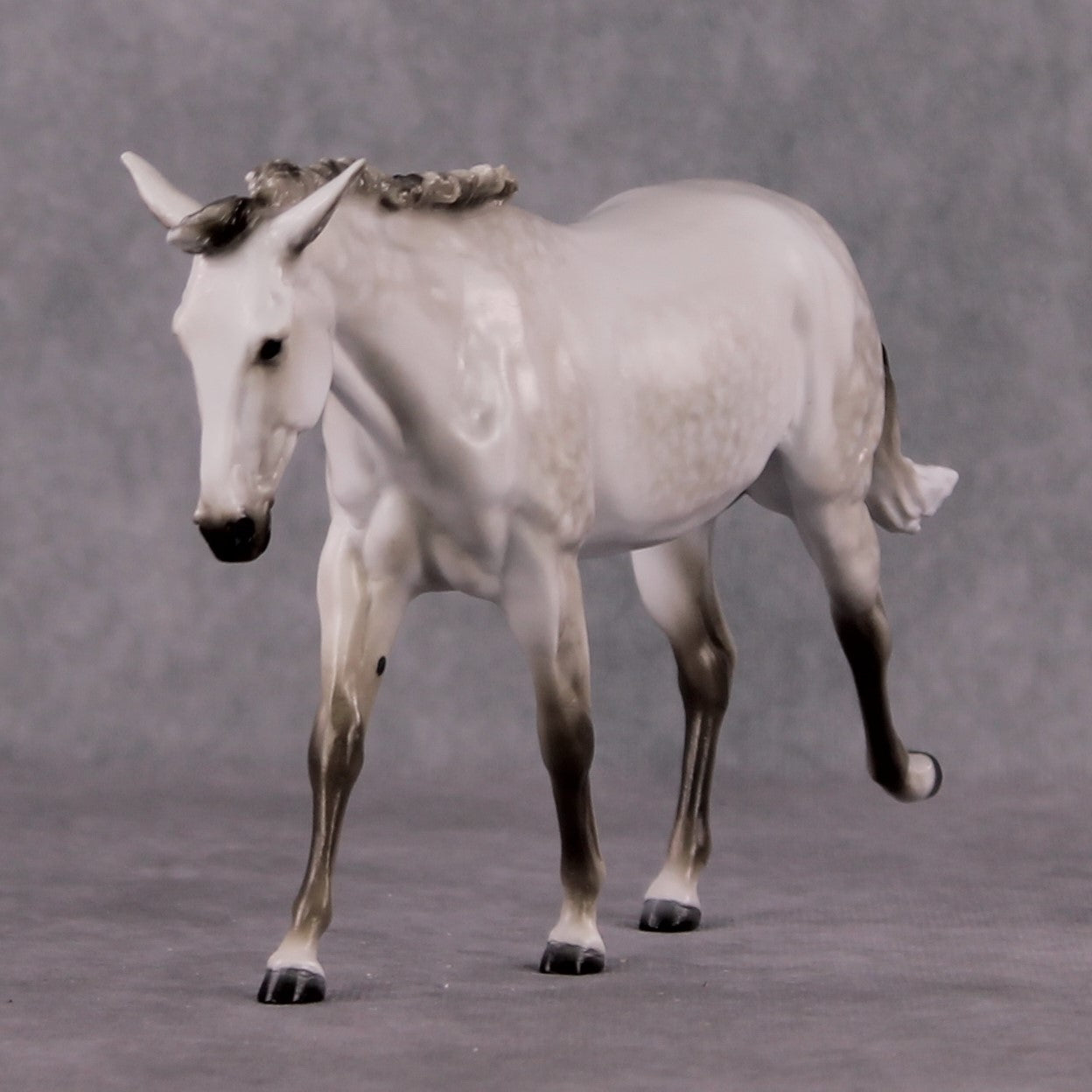 "Silverdrift" OOAK Custom Light Grey Pebble Mule By Tiffany Purdy - GemStone Series