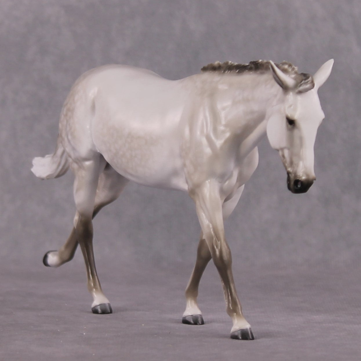"Silverdrift" OOAK Custom Light Grey Pebble Mule By Tiffany Purdy - GemStone Series