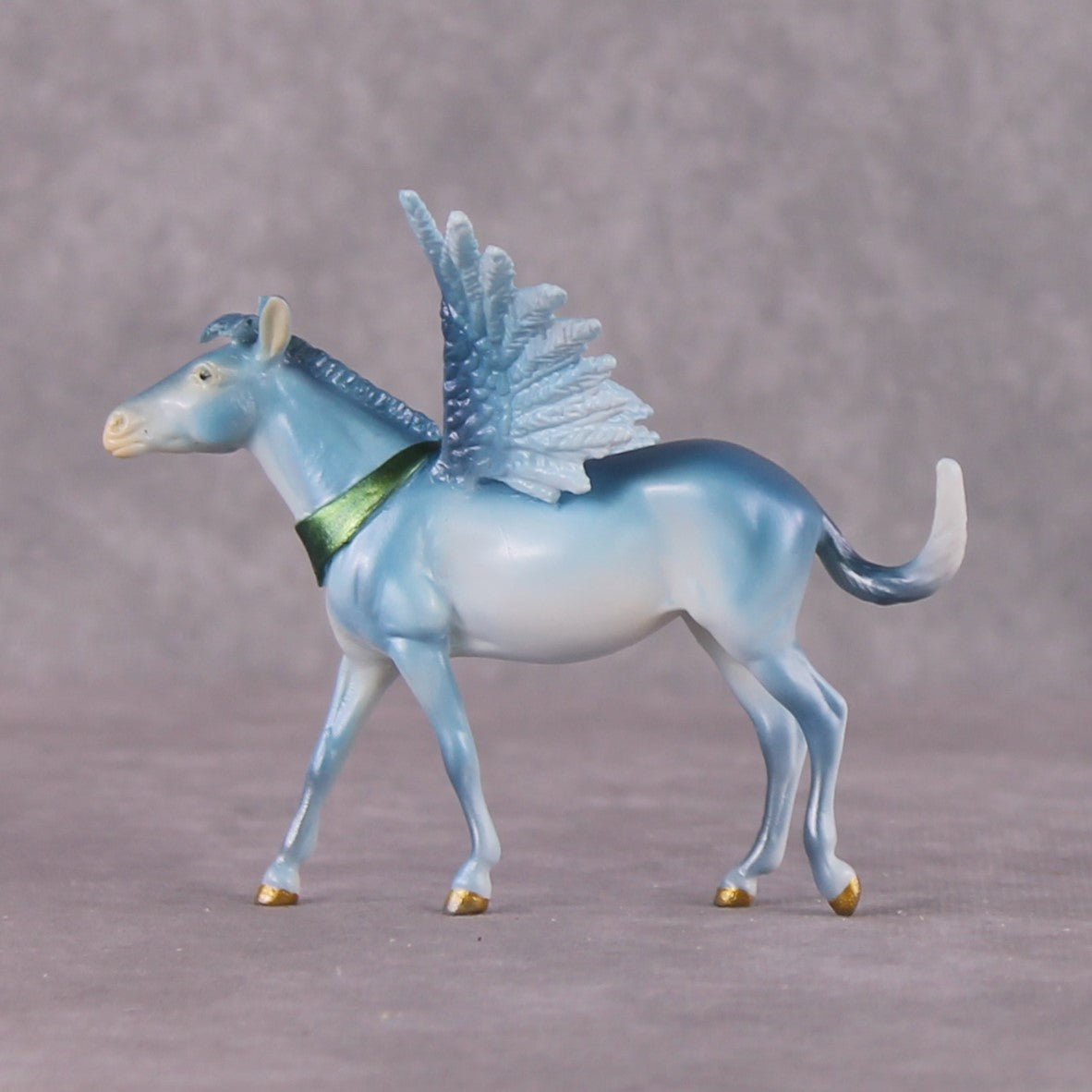 "Flying Mulkey" OOAK Deco Blue Winged Mule Chip By Tiffany Purdy Best Offer