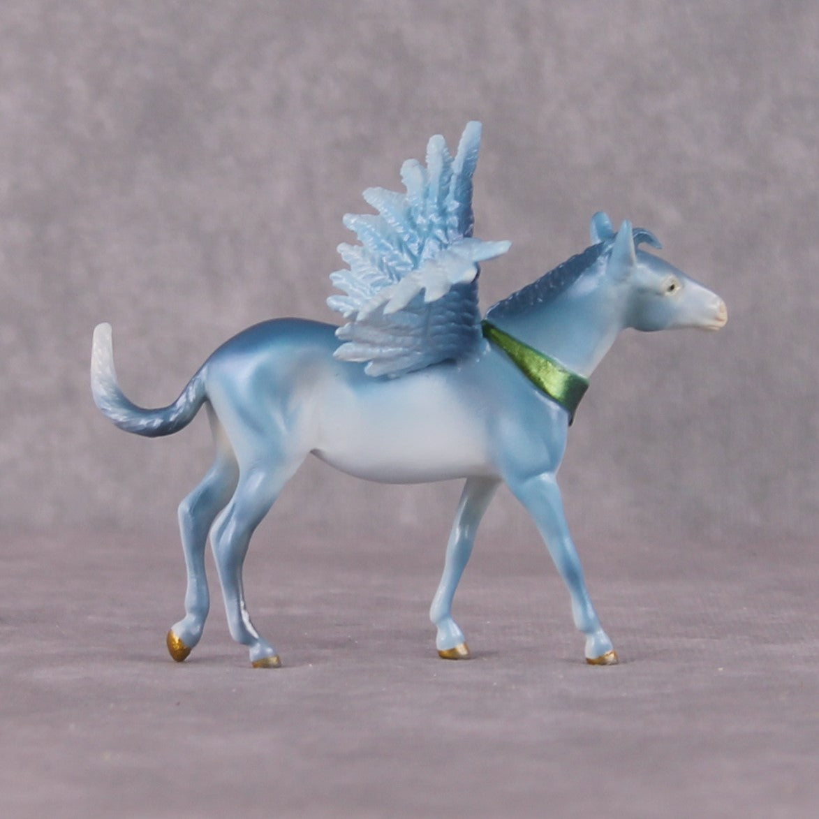 "Flying Mulkey" OOAK Deco Blue Winged Mule Chip By Tiffany Purdy Best Offer