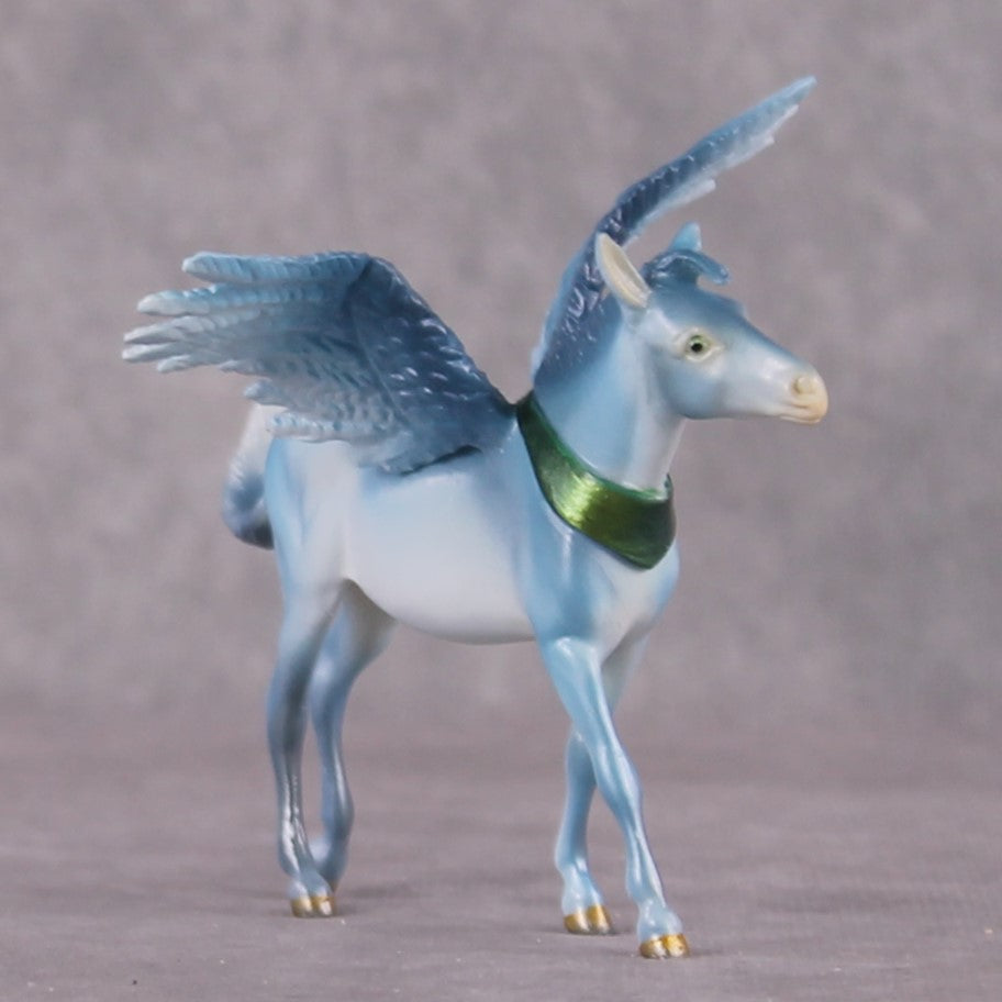 "Flying Mulkey" OOAK Deco Blue Winged Mule Chip By Tiffany Purdy Best Offer