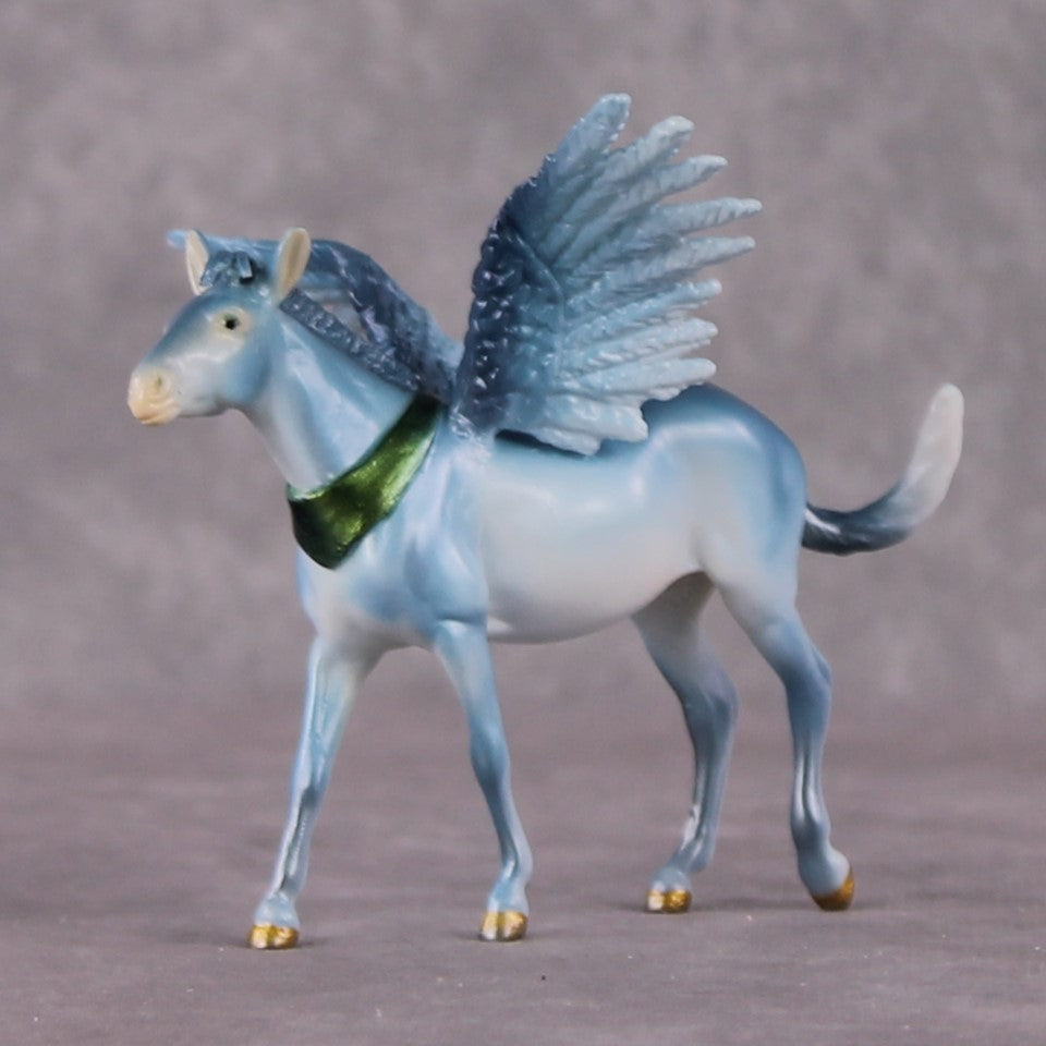"Flying Mulkey" OOAK Deco Blue Winged Mule Chip By Tiffany Purdy Best Offer