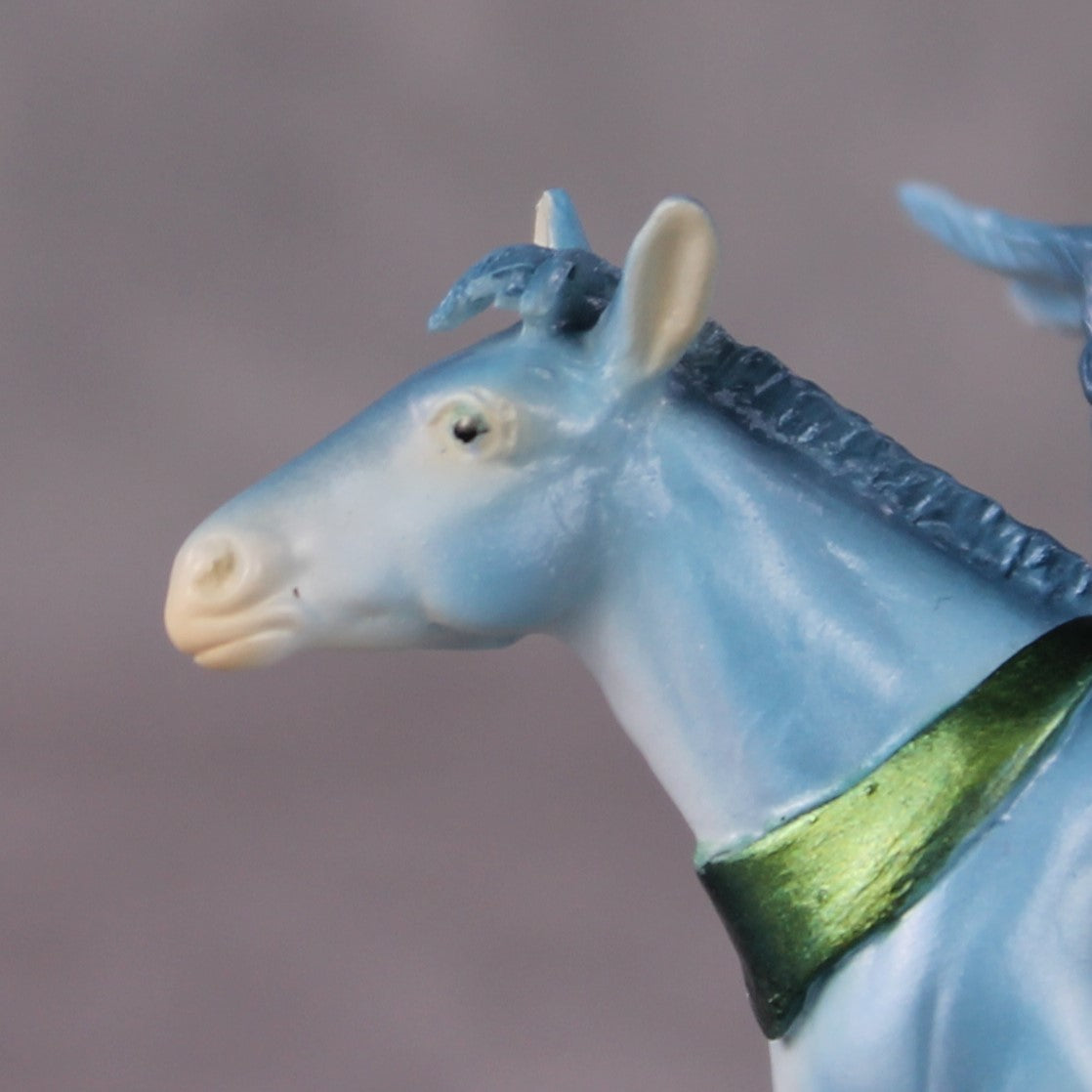 "Flying Mulkey" OOAK Deco Blue Winged Mule Chip By Tiffany Purdy Best Offer