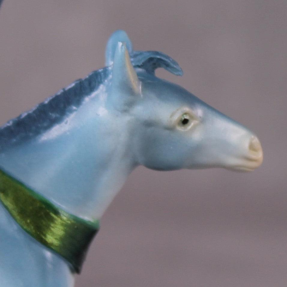 "Flying Mulkey" OOAK Deco Blue Winged Mule Chip By Tiffany Purdy Best Offer