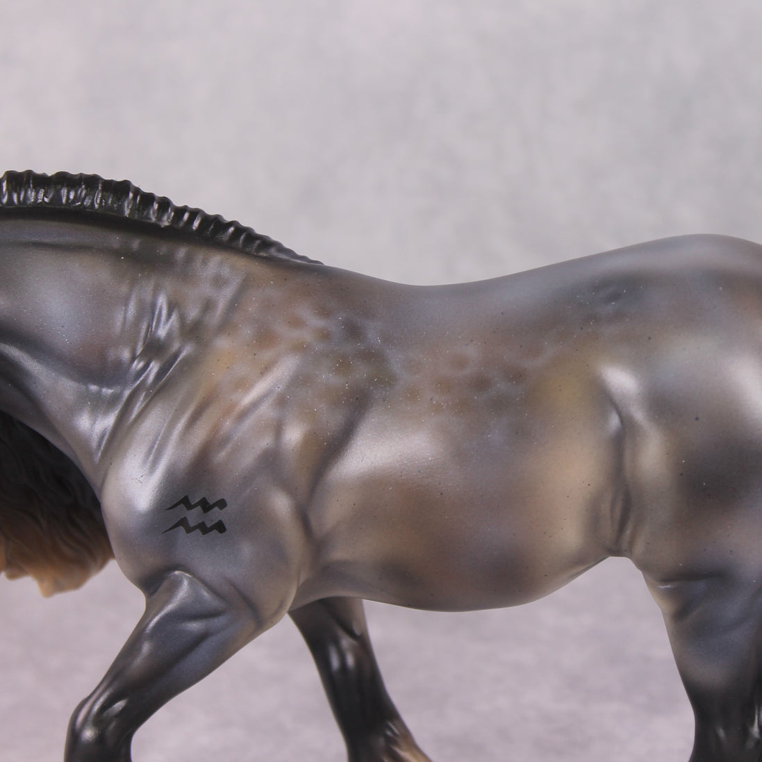 "Bunda" LE-10 Reverse Dappled Silver Blue Roan Irish Cob By Ashley Palmer Zodiac Series: Aquarius ZS25
