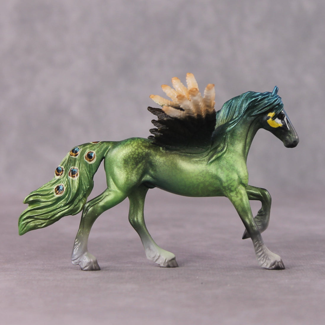 "Imperator" LE-5 Peacock Inspired Deco Friesian Chip By Jess Hamill - 2025 The Menagerie Series MS25
