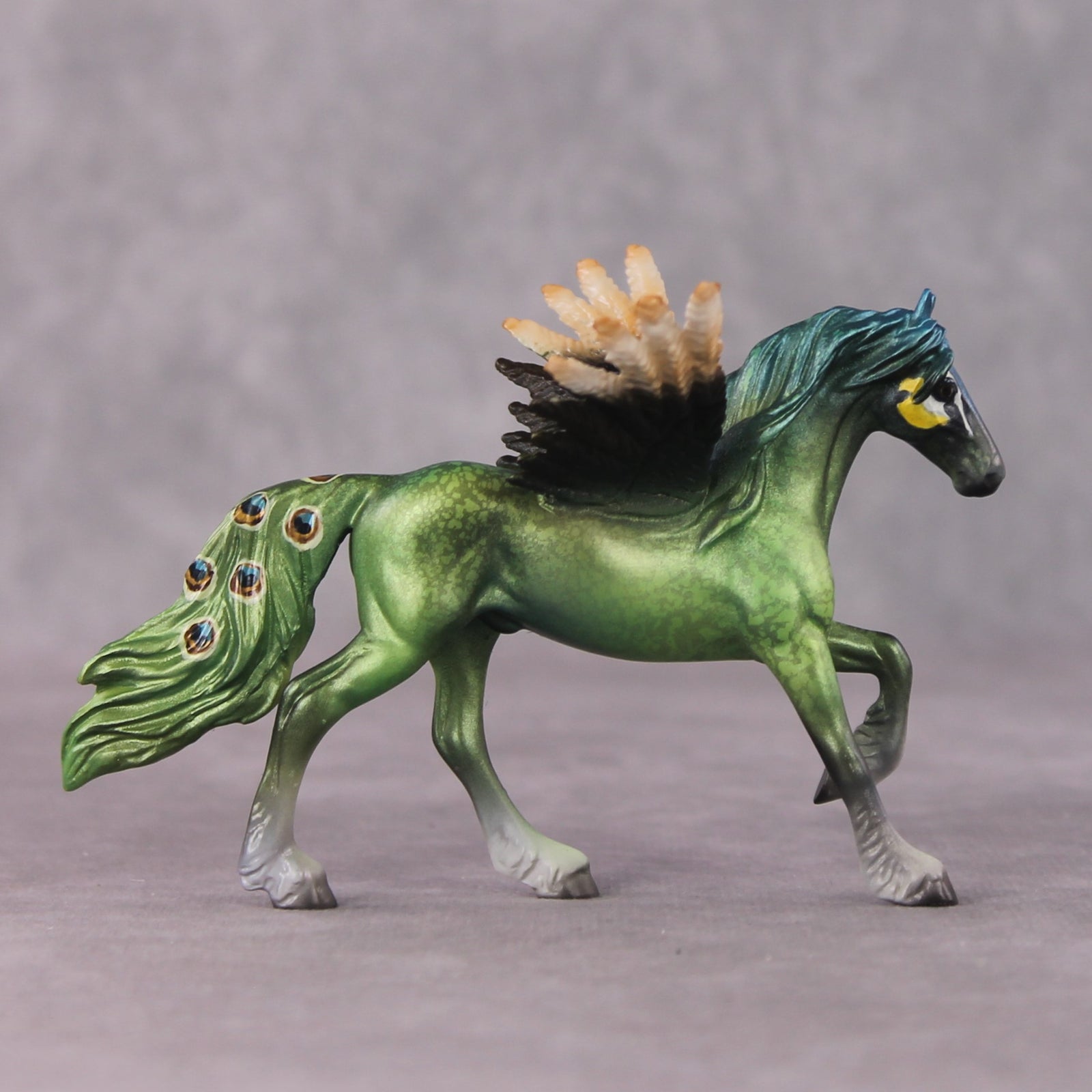 "Imperator" LE-5 Peacock Inspired Deco Friesian Chip By Jess Hamill - 2025 The Menagerie Series MS25