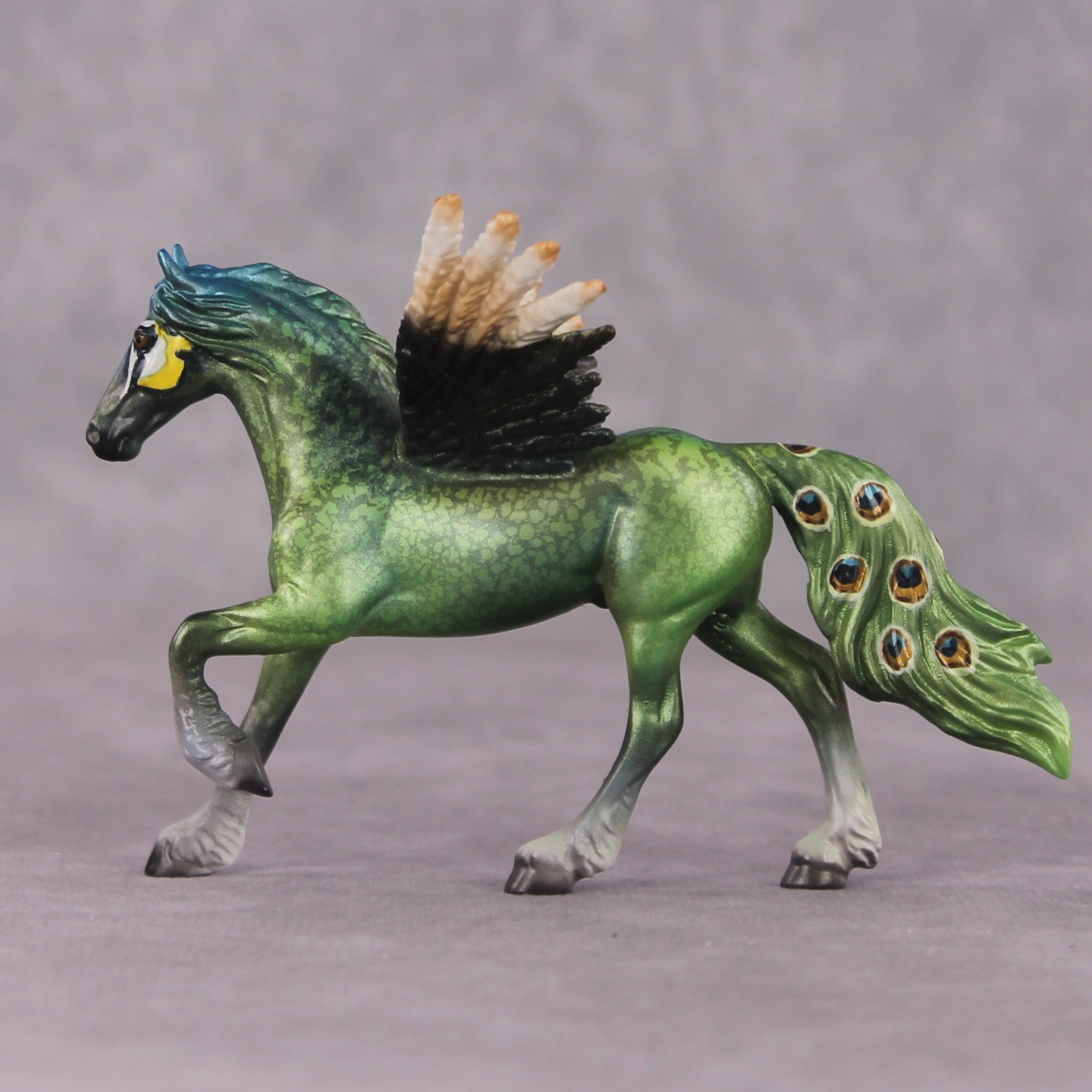 "Imperator" LE-5 Peacock Inspired Deco Friesian Chip By Jess Hamill - 2025 The Menagerie Series MS25