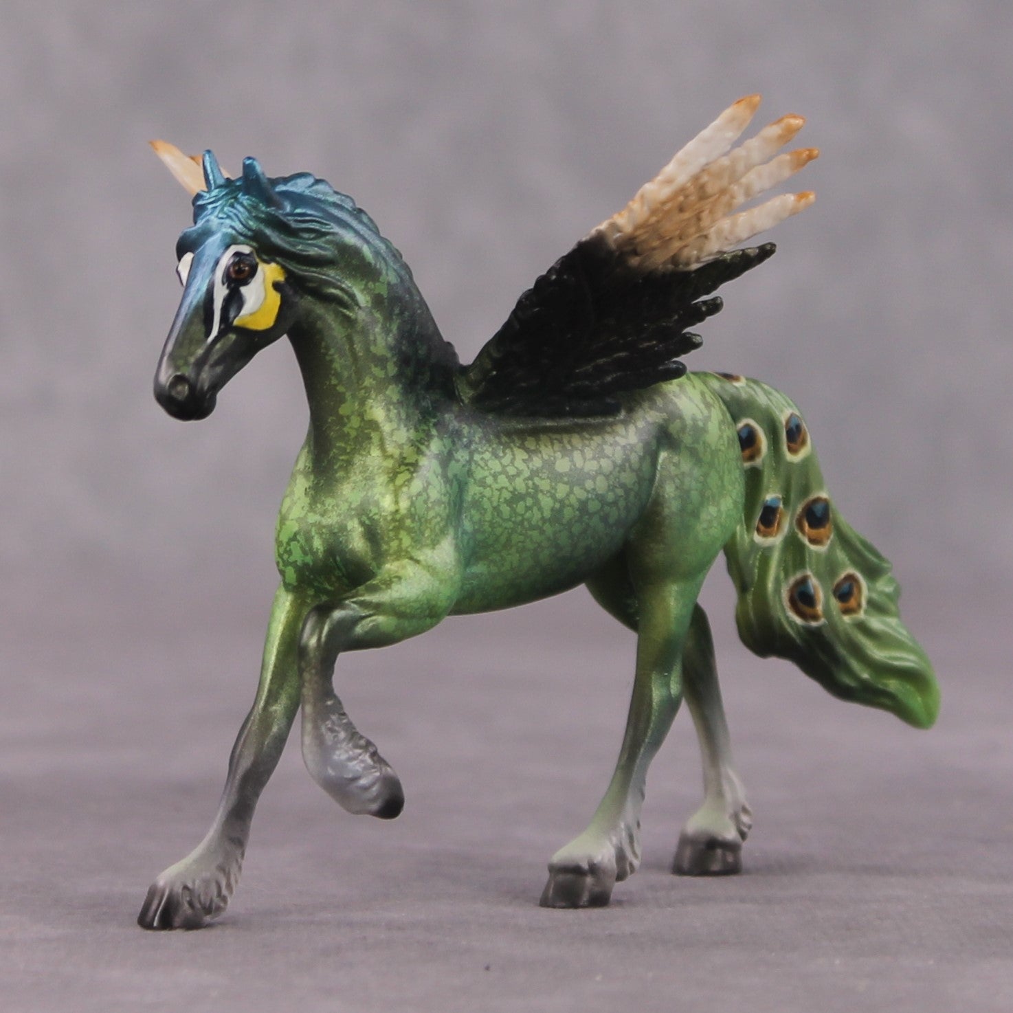 "Imperator" LE-5 Peacock Inspired Deco Friesian Chip By Jess Hamill - 2025 The Menagerie Series MS25