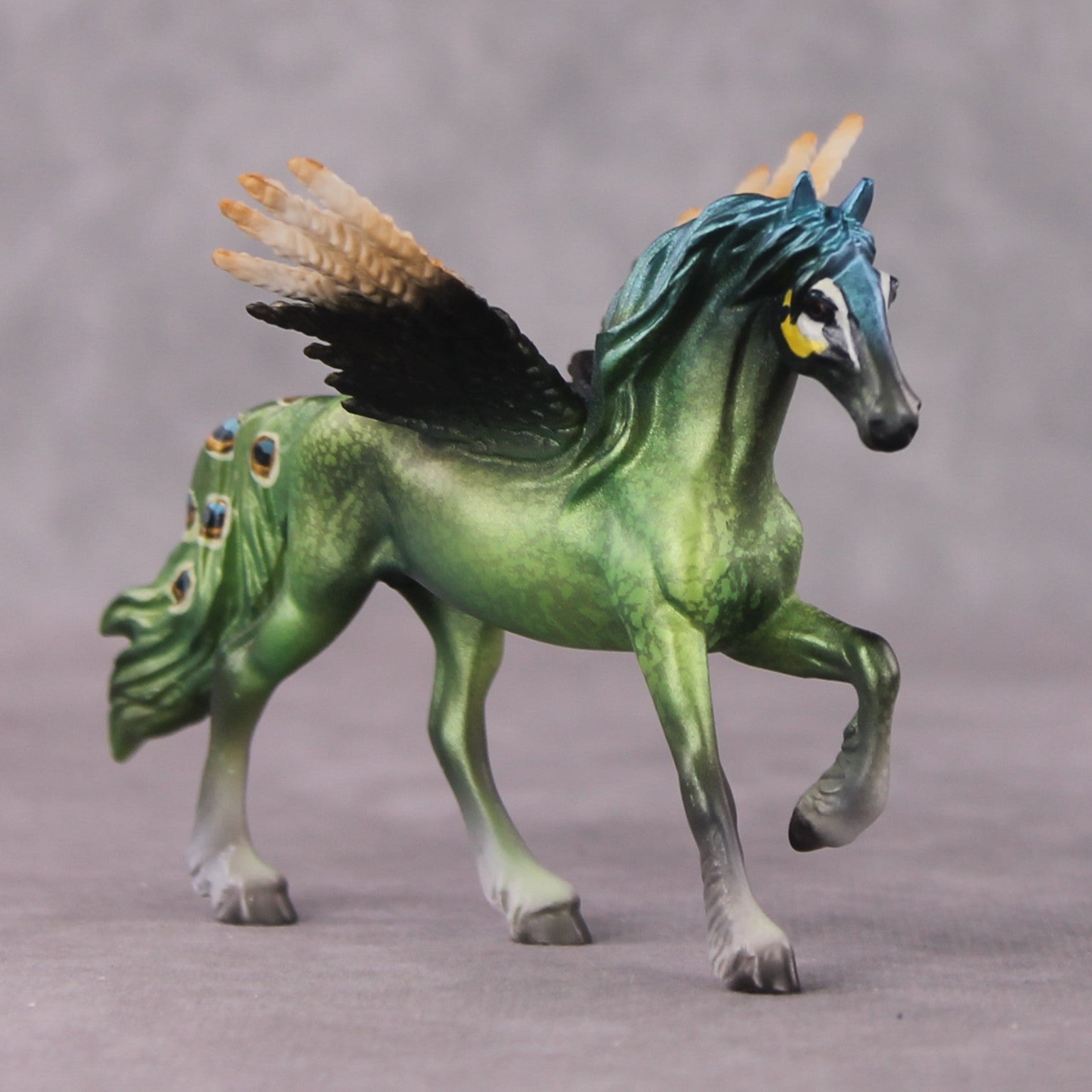 "Imperator" LE-5 Peacock Inspired Deco Friesian Chip By Jess Hamill - 2025 The Menagerie Series MS25
