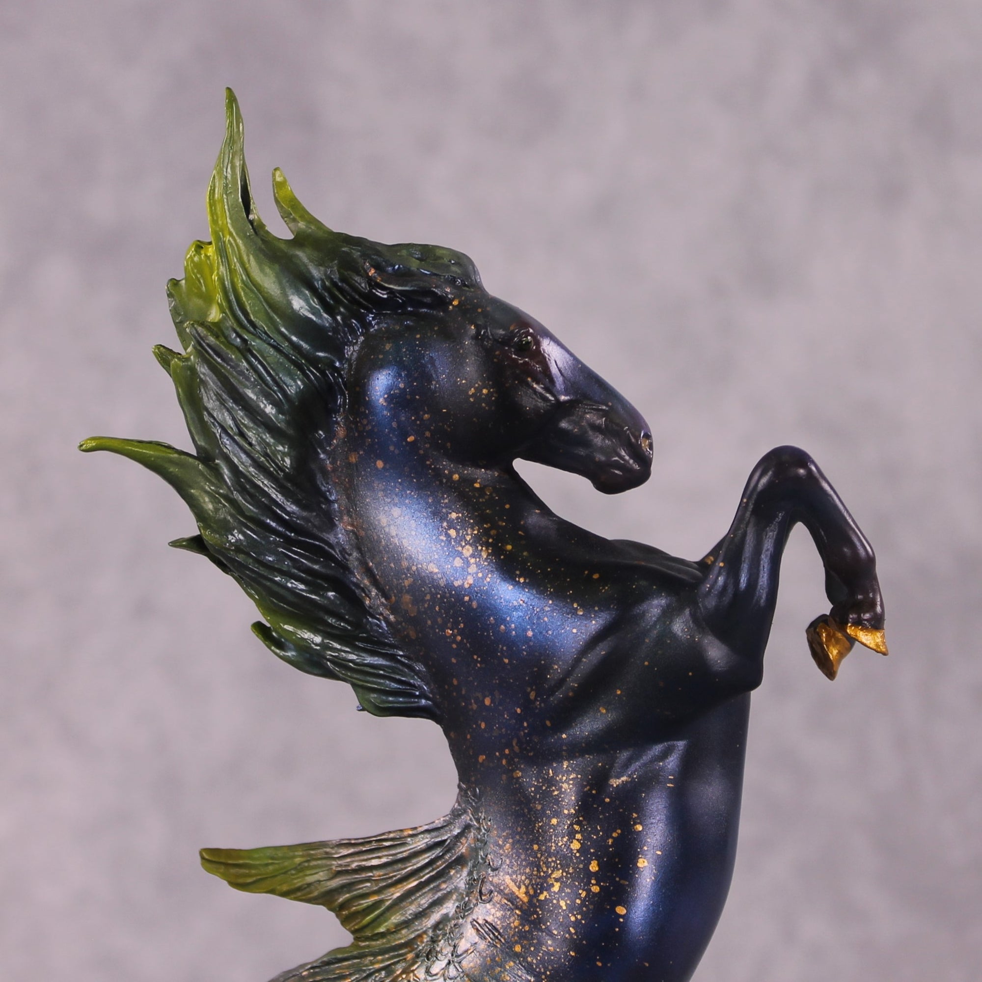 Tsunami OOAK EFCM Pebble Rearing Horse By Kristen Cermele July GemStones Series