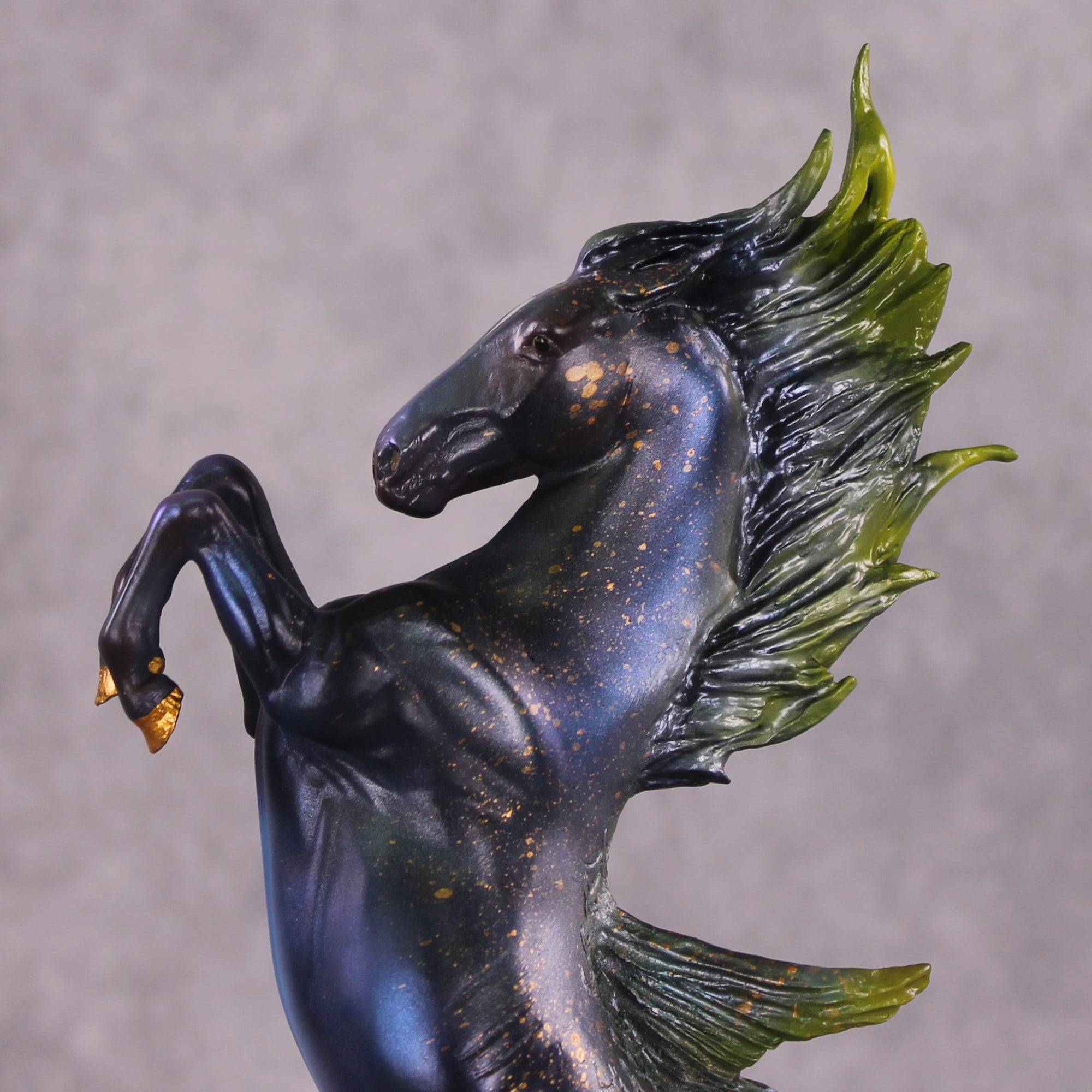 Tsunami OOAK EFCM Pebble Rearing Horse By Kristen Cermele July GemStones Series