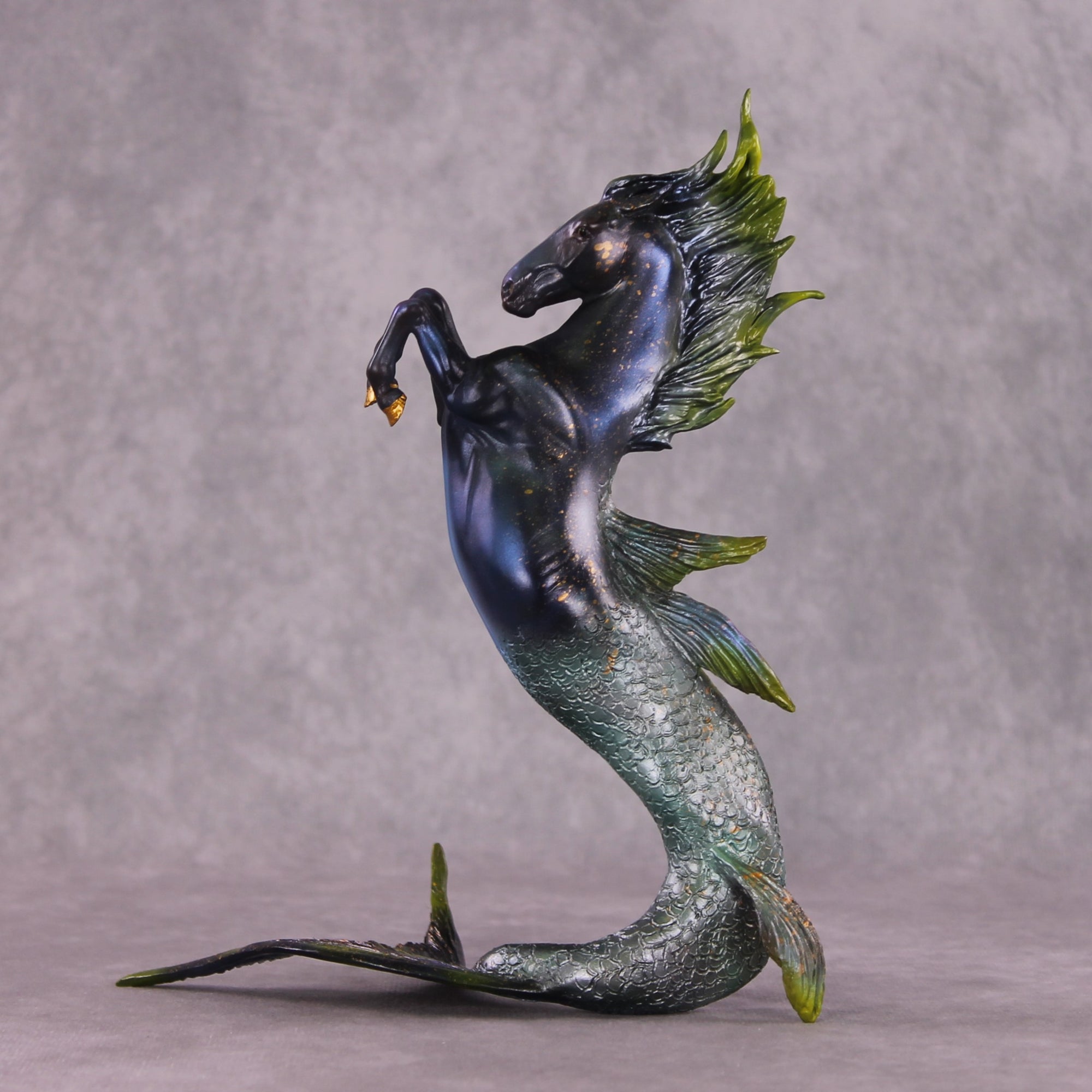 Tsunami OOAK EFCM Pebble Rearing Horse By Kristen Cermele July GemStones Series