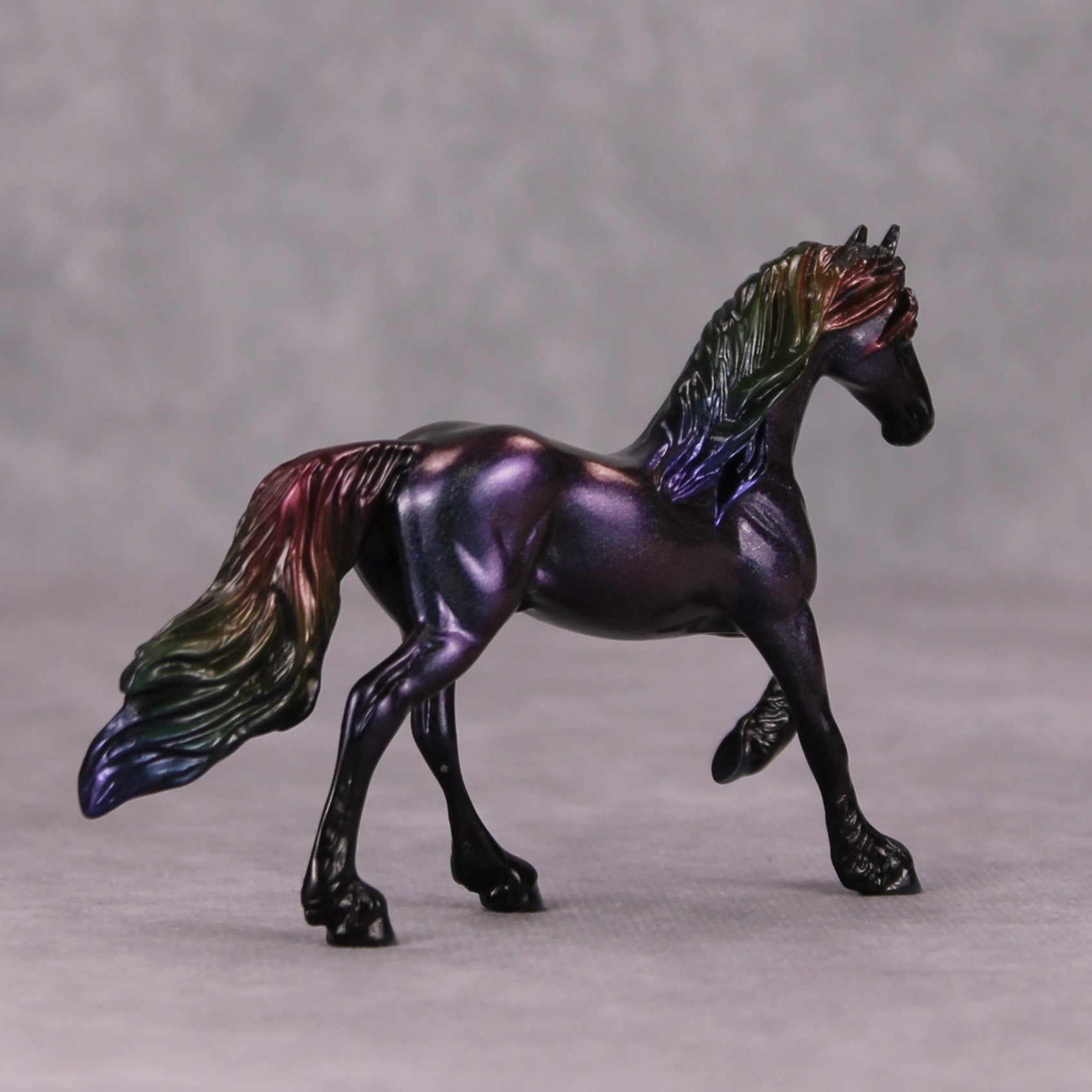Darkmoon OOAK Deco Rainbow Holo Friesian Chip By Pernille Forsberg Bojsen November 2024