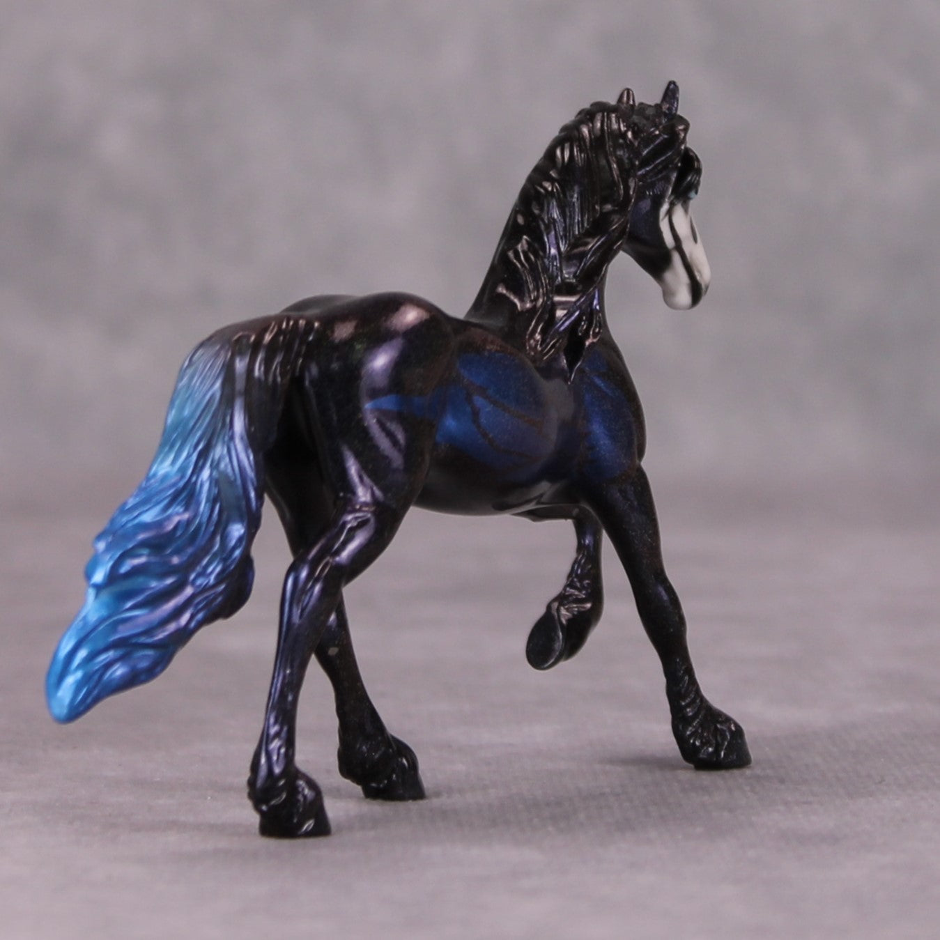 Crowley OOAK Deco Blue Holo Bird Skull Friesian Chip By Pernille Forsberg Bojsen November 2024