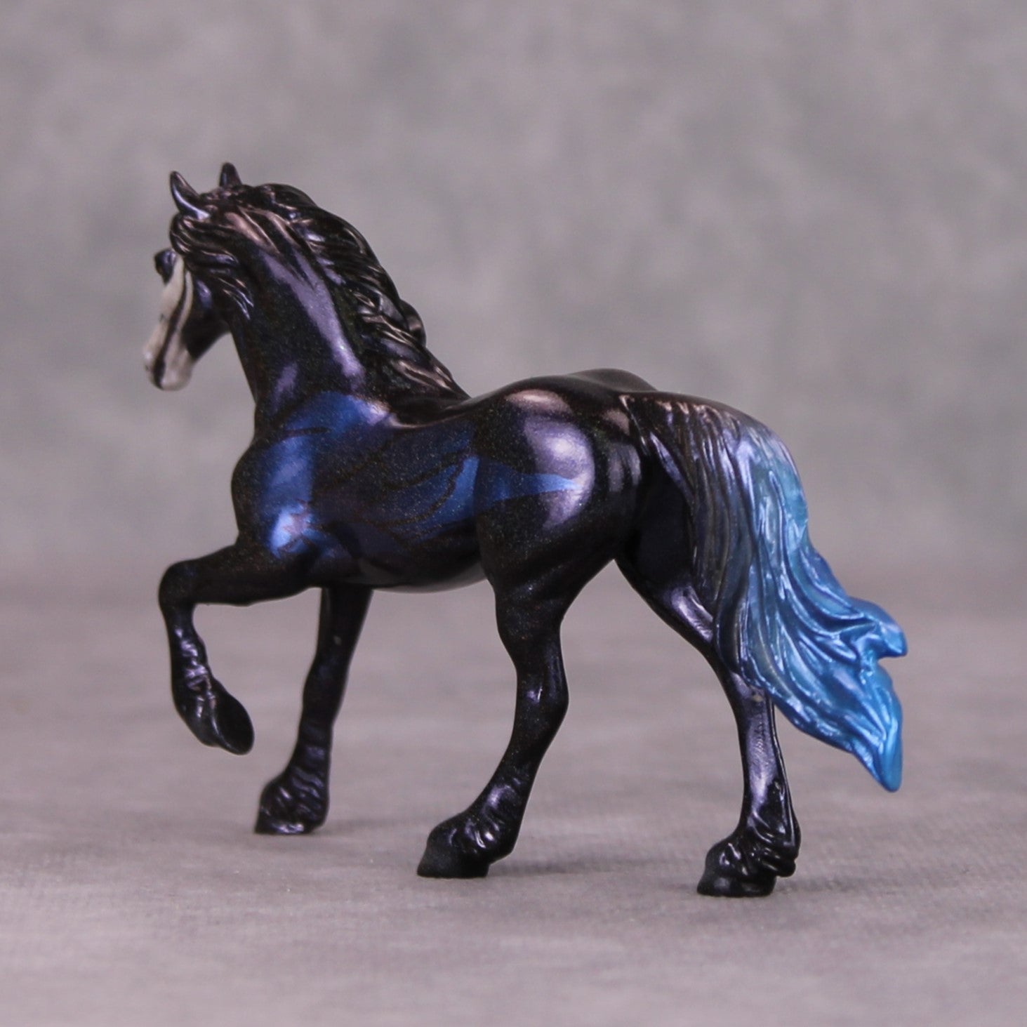 Crowley OOAK Deco Blue Holo Bird Skull Friesian Chip By Pernille Forsberg Bojsen November 2024