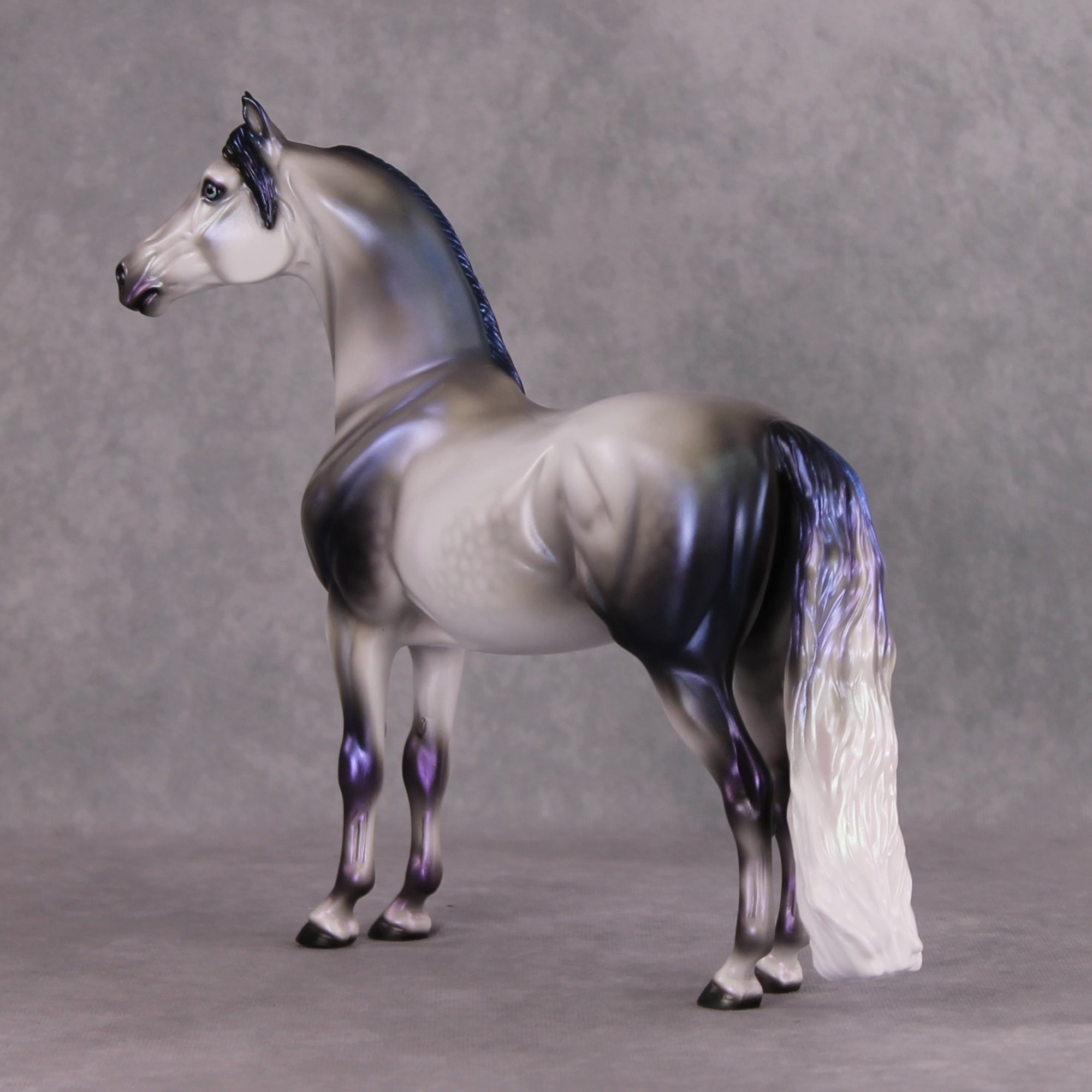 The Thirteenth Guest LE-17 Dappled Grey Deco with Green, Purple and Blue Shading Custom Morgan Painted By Ellen Robbins FTL24