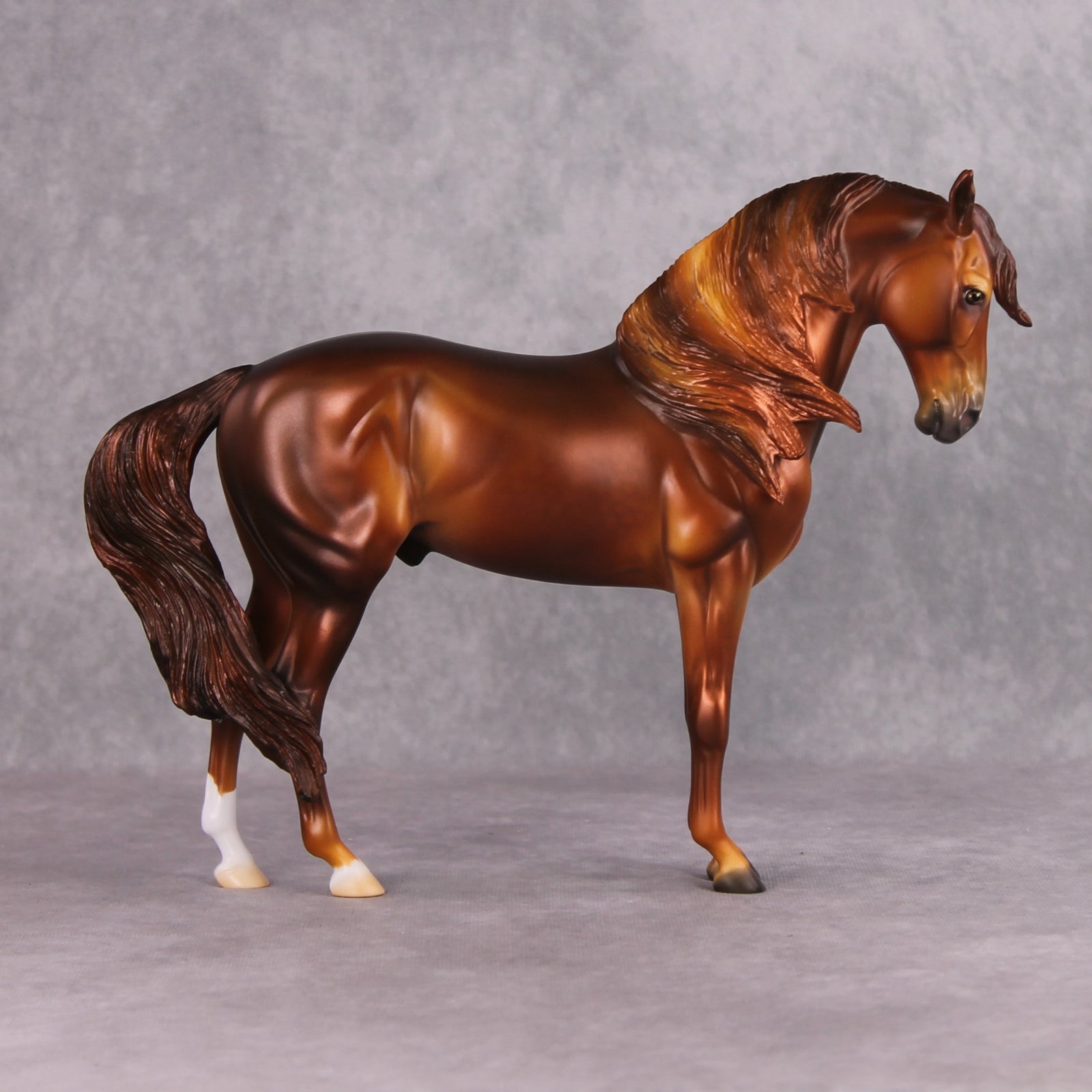 Sleeping Beauty's Prince LE-33 Rich Dark Chestnut Windswept Andalusian Painted By Jess Hamill FTL24