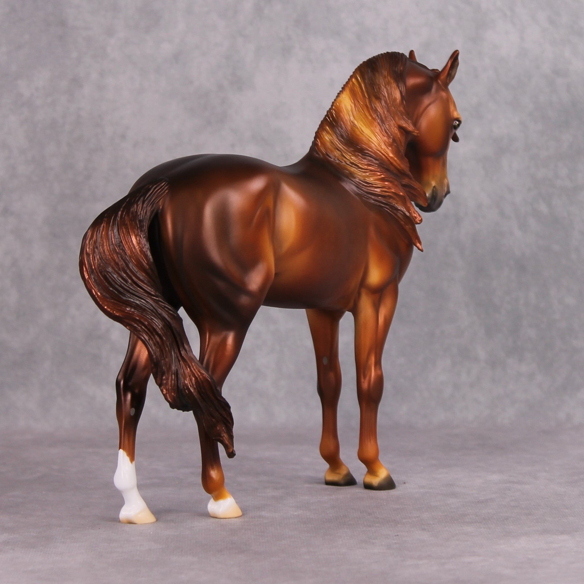 Sleeping Beauty&#39;s Prince LE-33 Rich Dark Chestnut Windswept Andalusian Painted By Jess Hamill FTL24