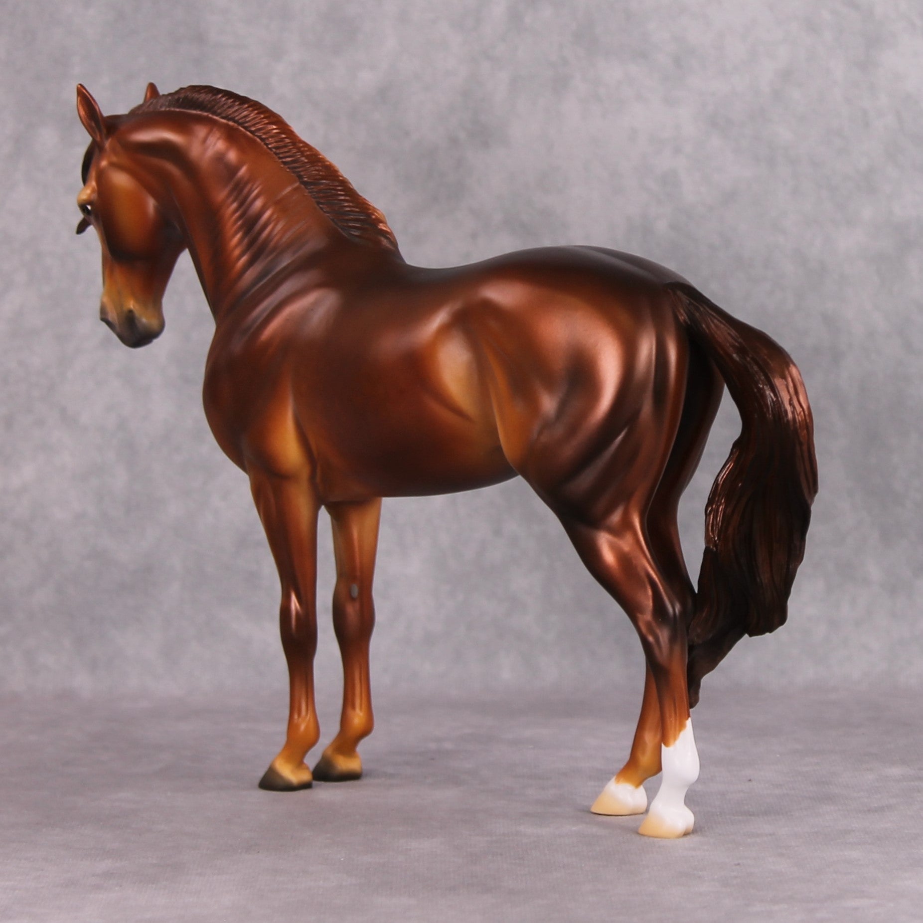 Sleeping Beauty&#39;s Prince LE-33 Rich Dark Chestnut Windswept Andalusian Painted By Jess Hamill FTL24