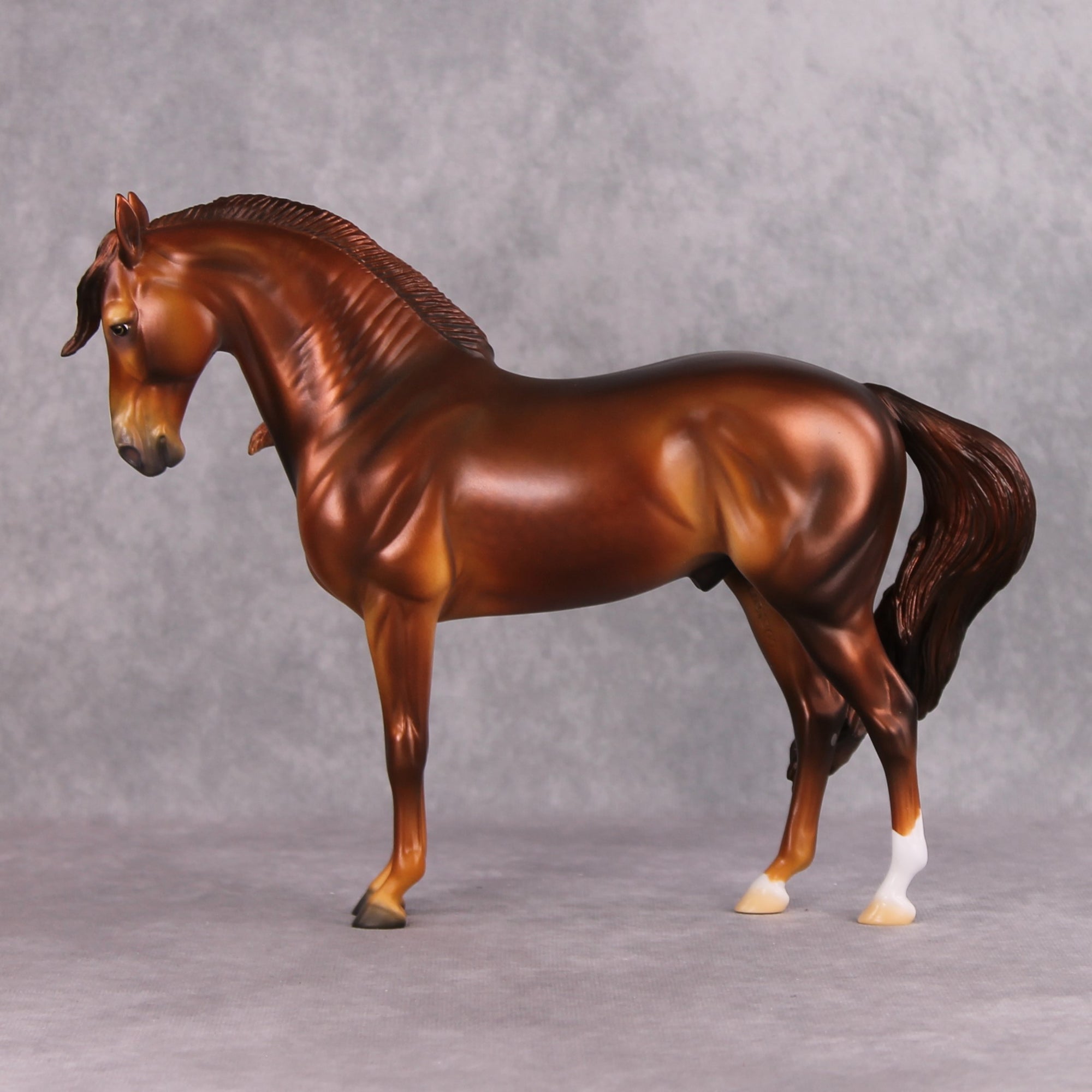 Sleeping Beauty&#39;s Prince LE-33 Rich Dark Chestnut Windswept Andalusian Painted By Jess Hamill FTL24