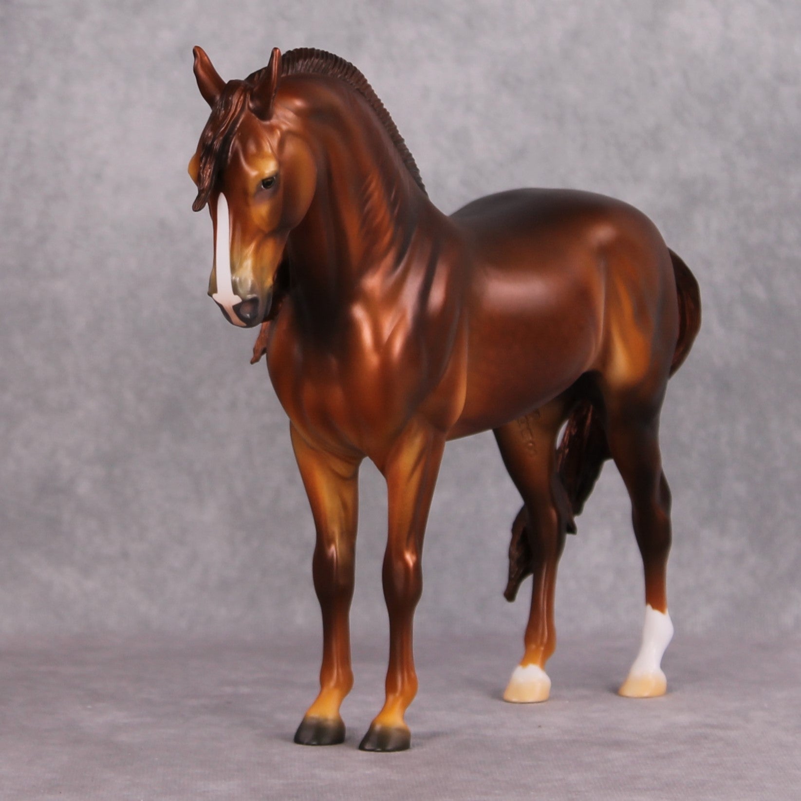 Sleeping Beauty&#39;s Prince LE-33 Rich Dark Chestnut Windswept Andalusian Painted By Jess Hamill FTL24