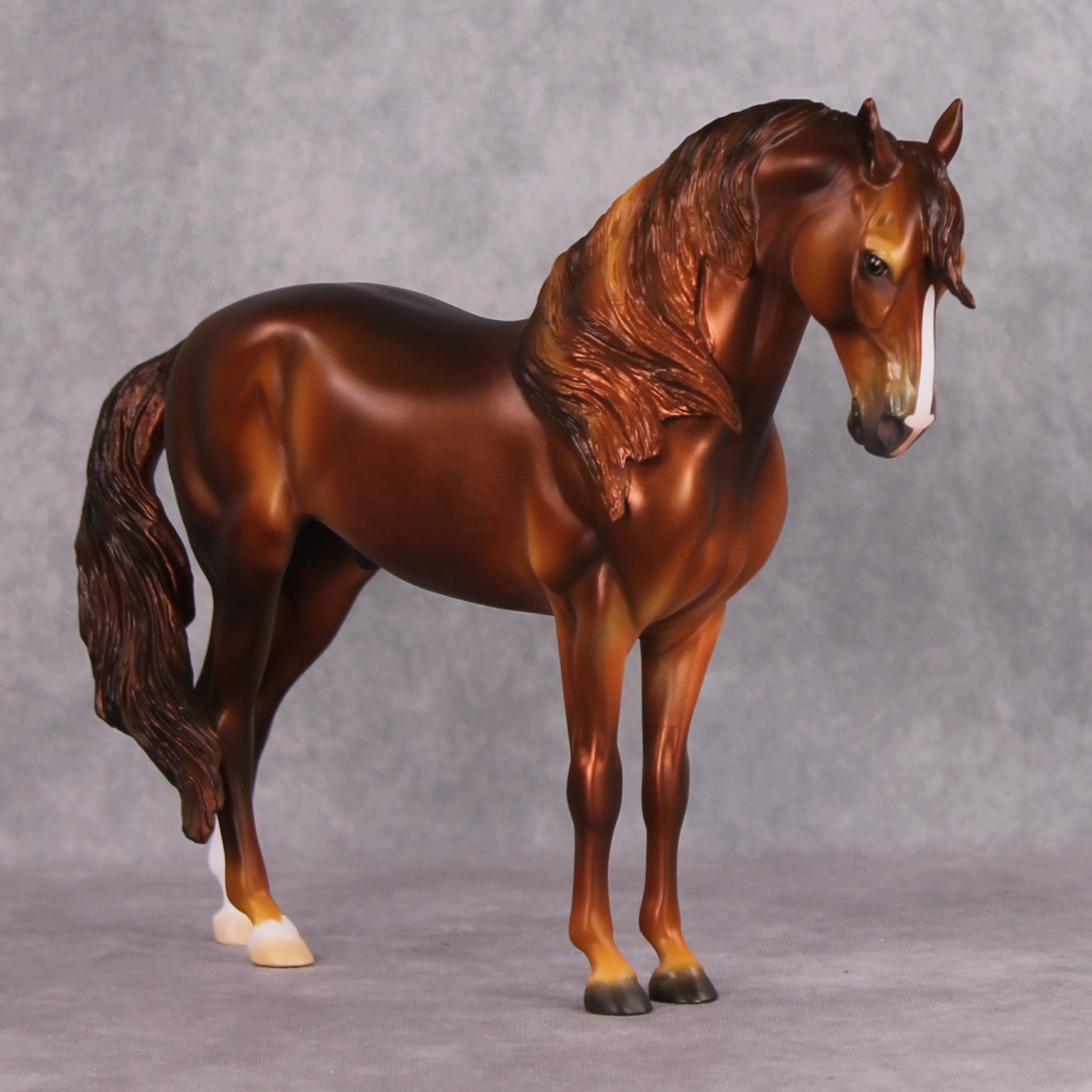 Sleeping Beauty&#39;s Prince LE-33 Rich Dark Chestnut Windswept Andalusian Painted By Jess Hamill FTL24