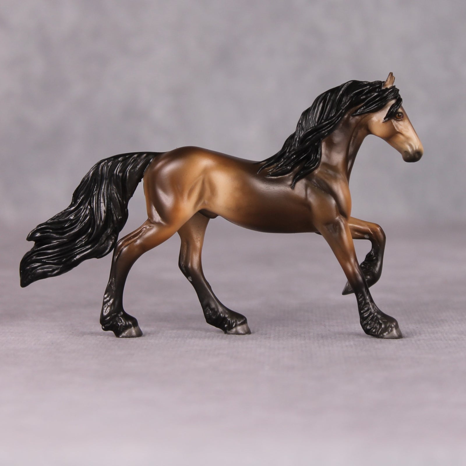 Sikes  - Oliver Twist Chip LE-3 Dappled Sooty Buckskin Friesian Chip Painted By Ashley Palmer CL24