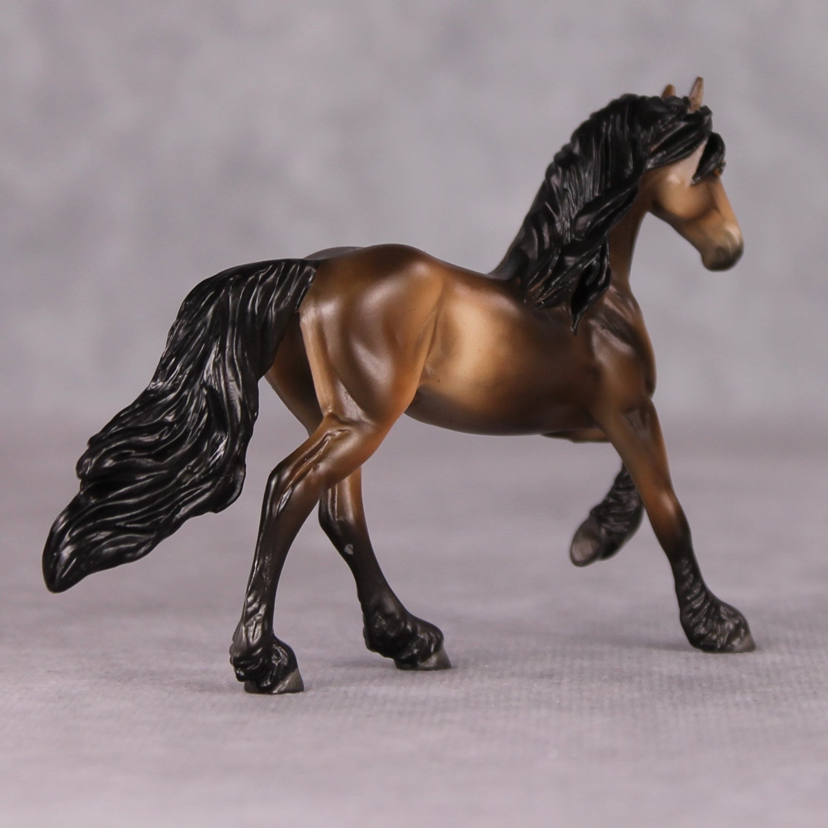 Sikes  - Oliver Twist Chip LE-3 Dappled Sooty Buckskin Friesian Chip Painted By Ashley Palmer CL24