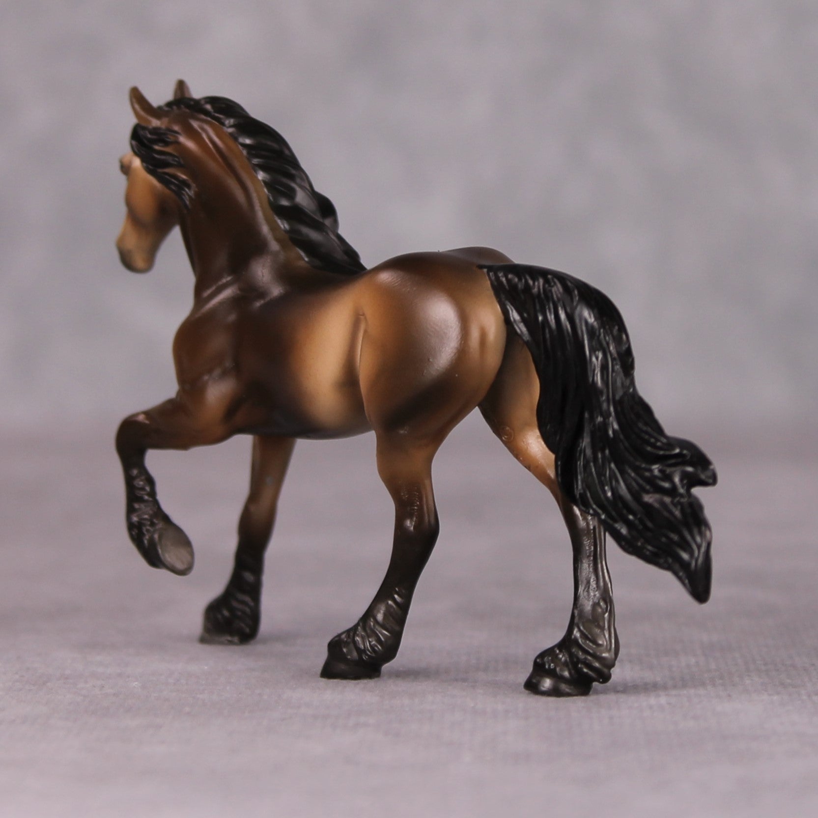 Sikes  - Oliver Twist Chip LE-3 Dappled Sooty Buckskin Friesian Chip Painted By Ashley Palmer CL24