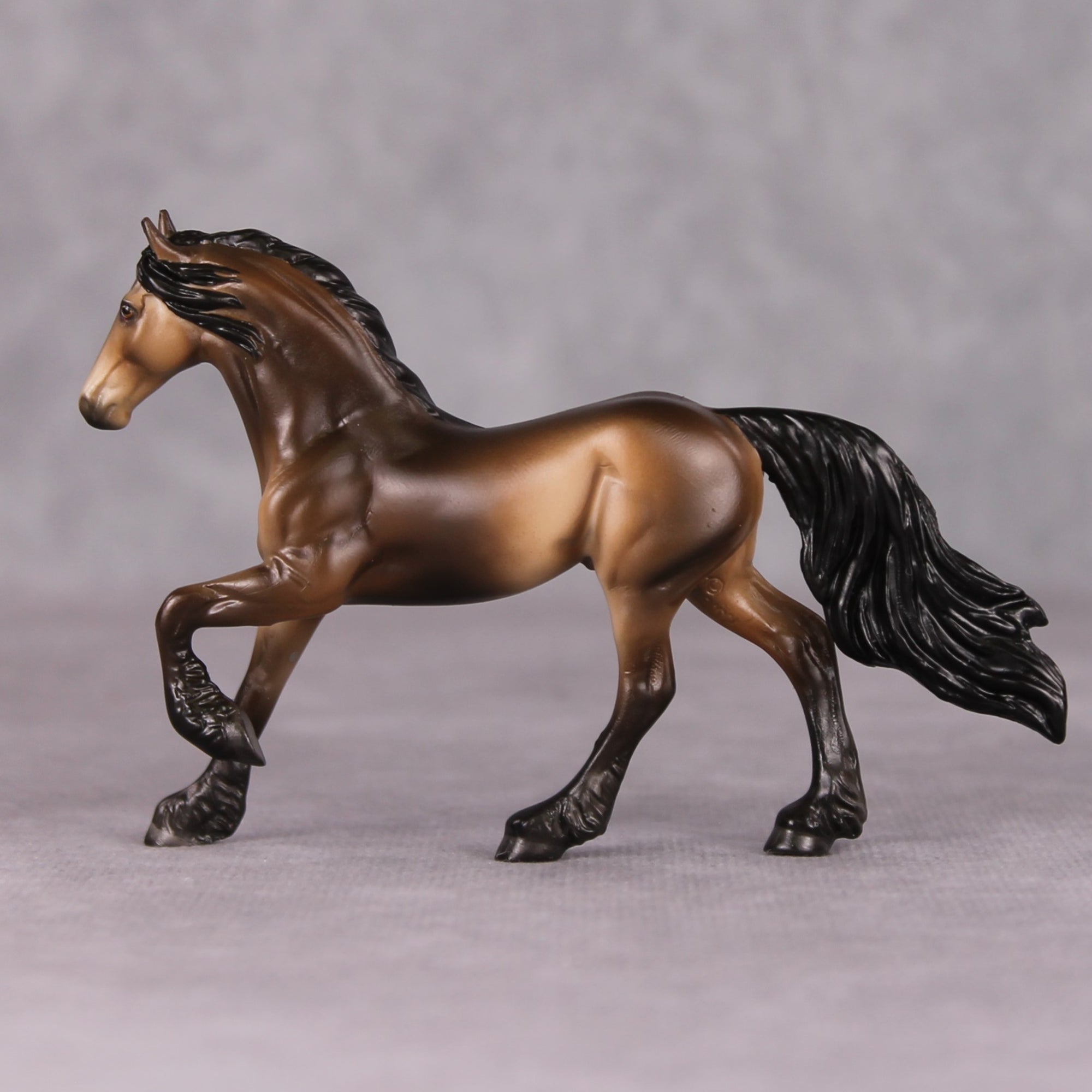 Sikes  - Oliver Twist Chip LE-3 Dappled Sooty Buckskin Friesian Chip Painted By Ashley Palmer CL24