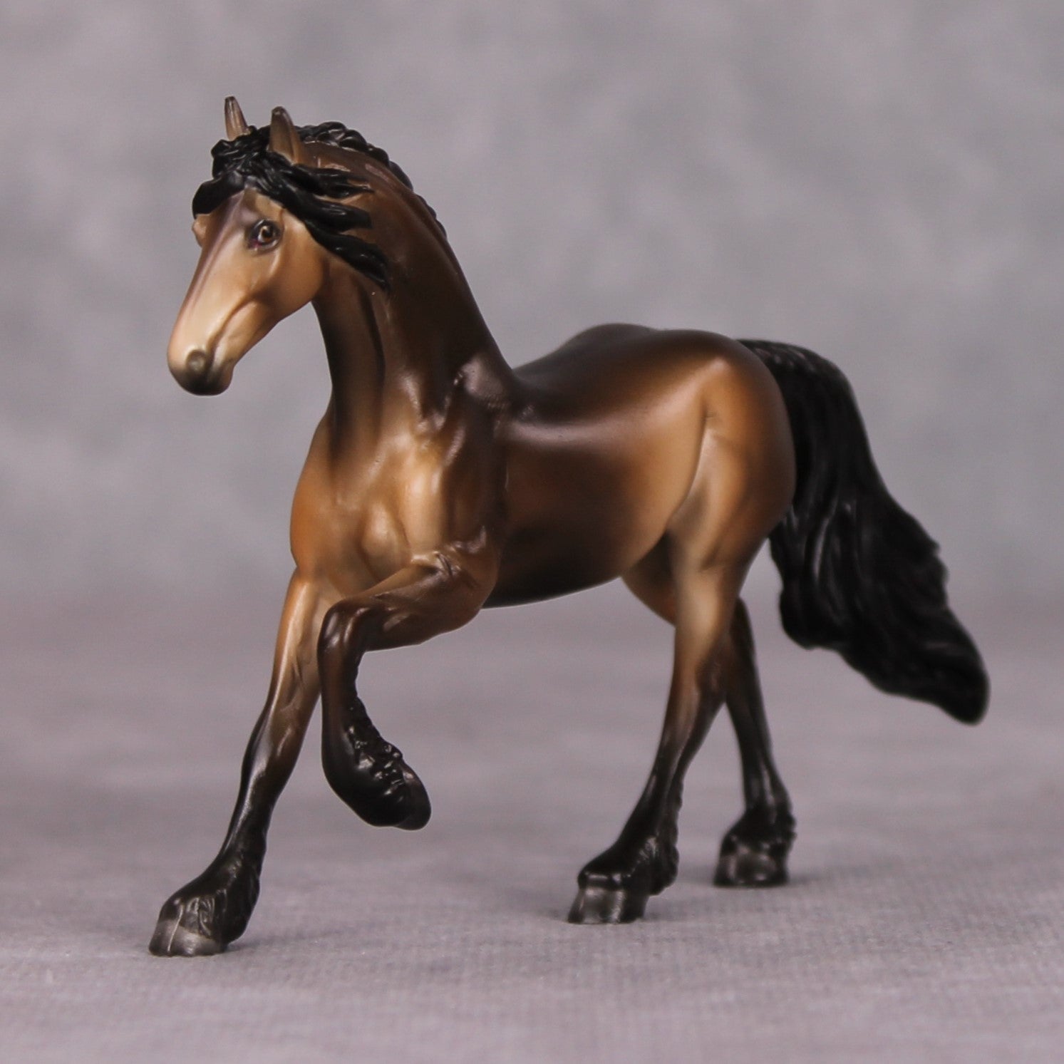 Sikes  - Oliver Twist Chip LE-3 Dappled Sooty Buckskin Friesian Chip Painted By Ashley Palmer CL24