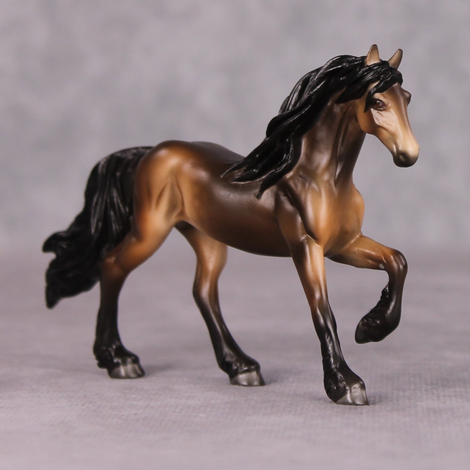 Sikes  - Oliver Twist Chip LE-3 Dappled Sooty Buckskin Friesian Chip Painted By Ashley Palmer CL24