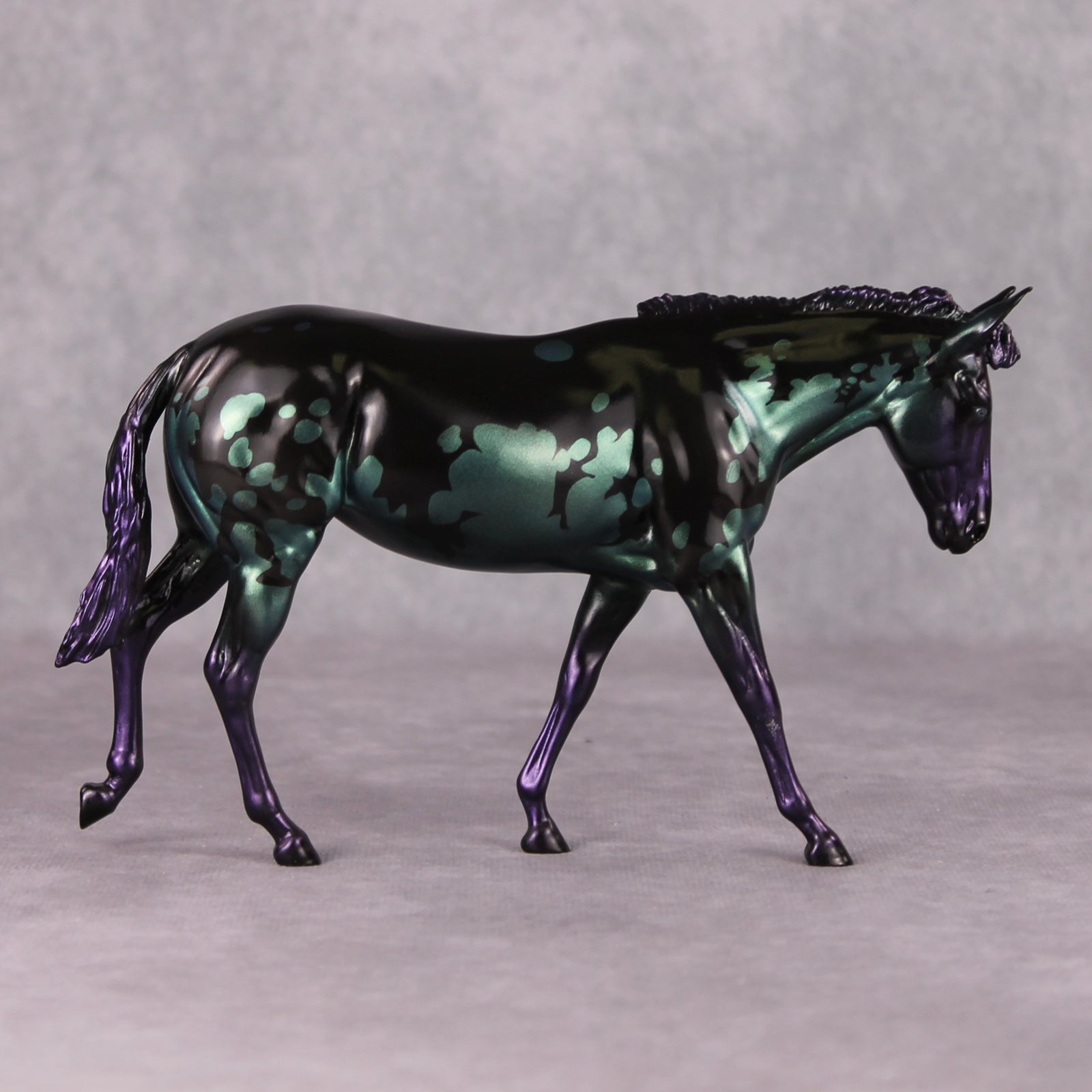 Key Mishap OOAK Green Purple Spotted Black Mule By Mel Miller  MHP Auction