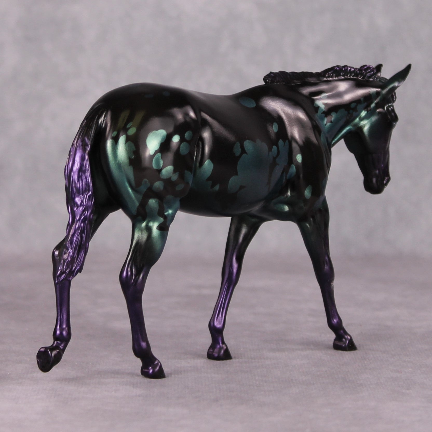 Key Mishap OOAK Green Purple Spotted Black Mule By Mel Miller  MHP Auction