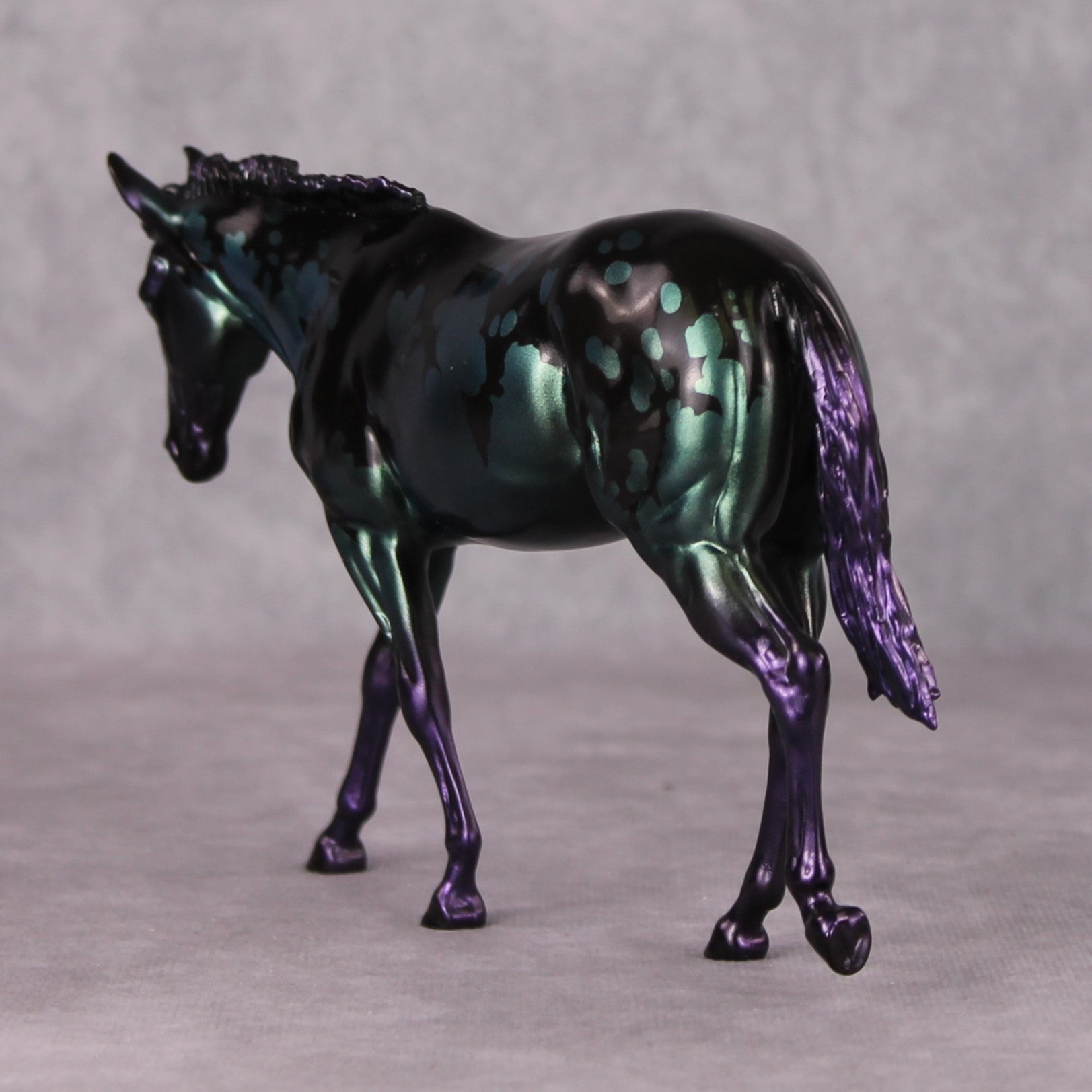Key Mishap OOAK Green Purple Spotted Black Mule By Mel Miller  MHP Auction