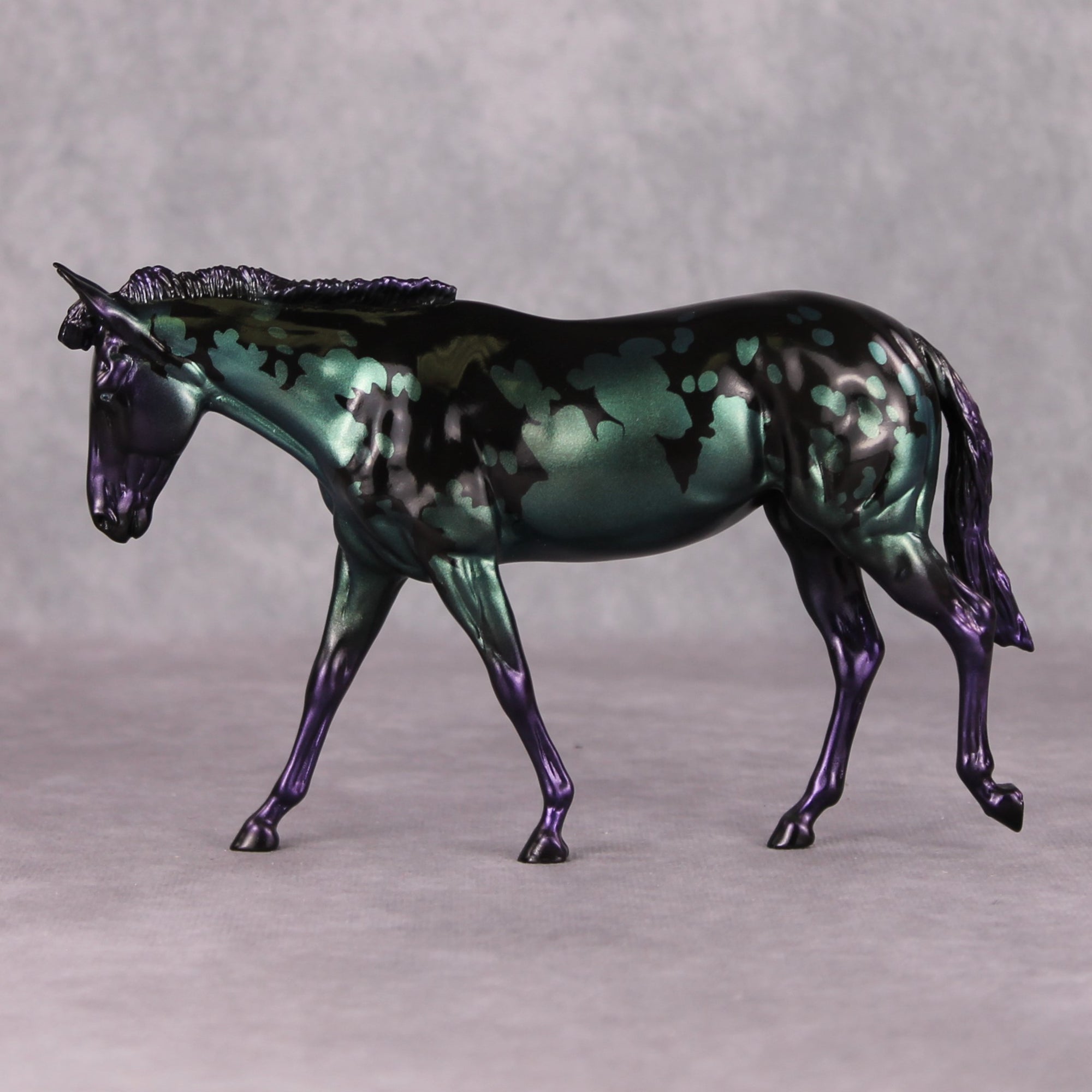 Key Mishap OOAK Green Purple Spotted Black Mule By Mel Miller  MHP Auction