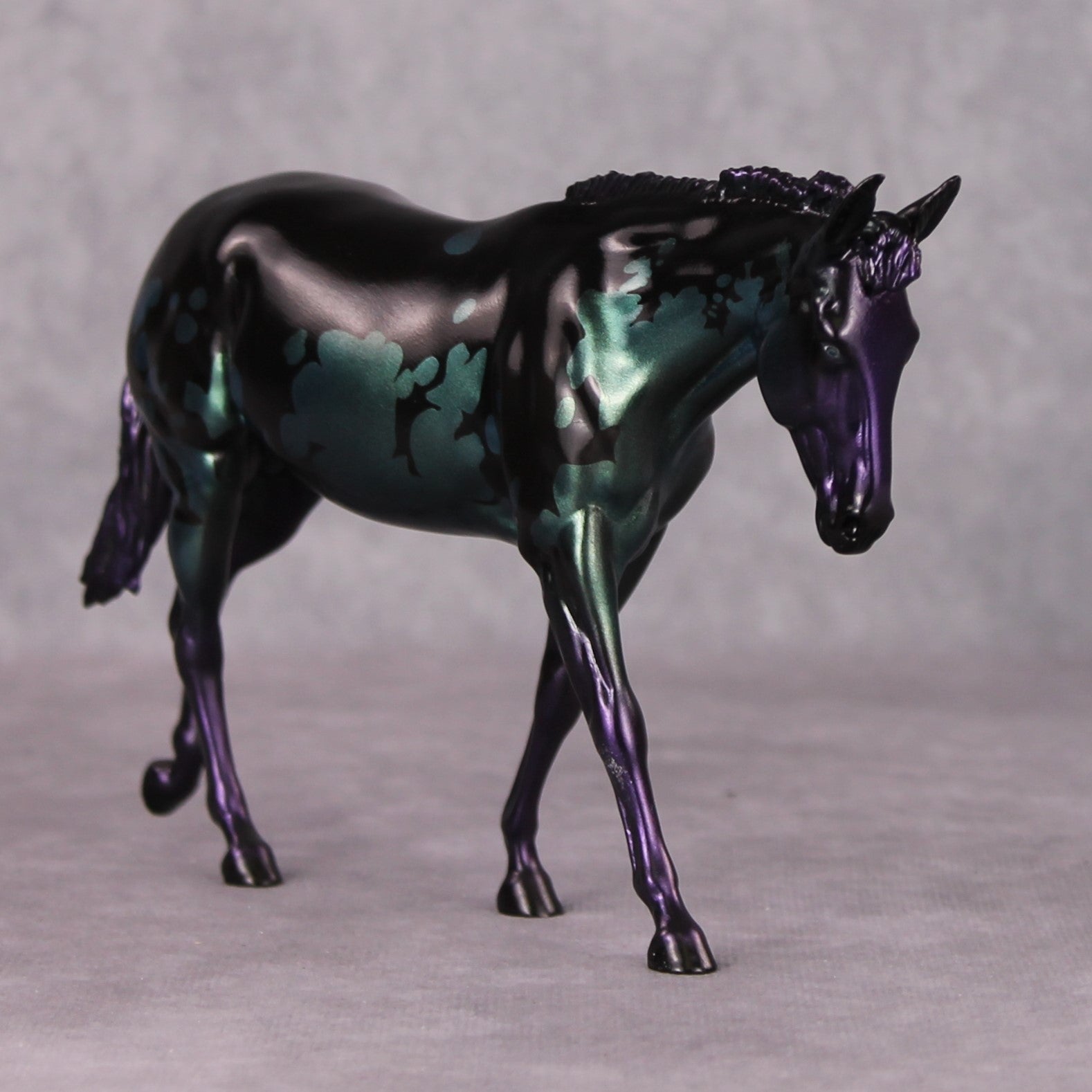Key Mishap OOAK Green Purple Spotted Black Mule By Mel Miller  MHP Auction