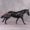 Darkness Dark OOAK Deco Running Stock Horse  Painted By Pernille Forsberg Bojsen MHP Auction