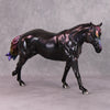 Darkness Dark OOAK Deco Running Stock Horse  Painted By Pernille Forsberg Bojsen MHP Auction