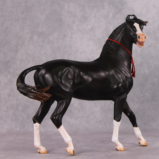 Eshan OOAK Dappled Black Extreme Custom Marwari Arabian By Kylee Parks Model Horse Place 12/3/24