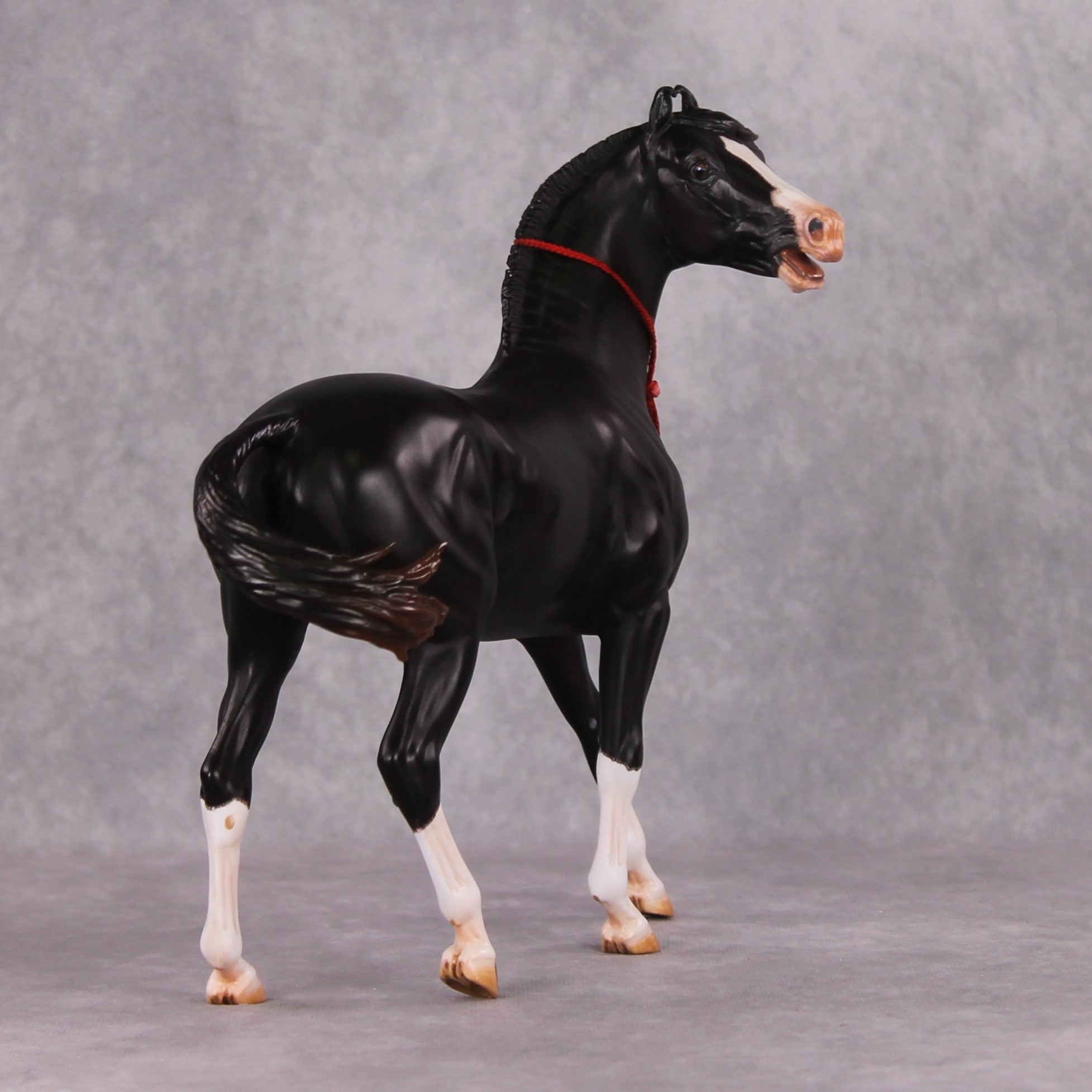 Eshan OOAK Dappled Black Extreme Custom Marwari Arabian By Kylee Parks Model Horse Place 12/3/24