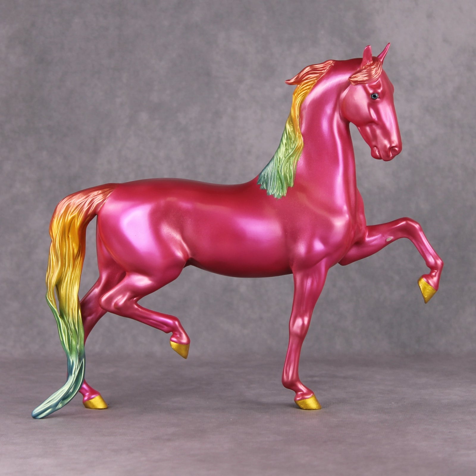 The Fun Part OOAK Deco Rainbow Pink Shaded Saddlebred By Erin Corbett Black Friday Surprise Random Drops