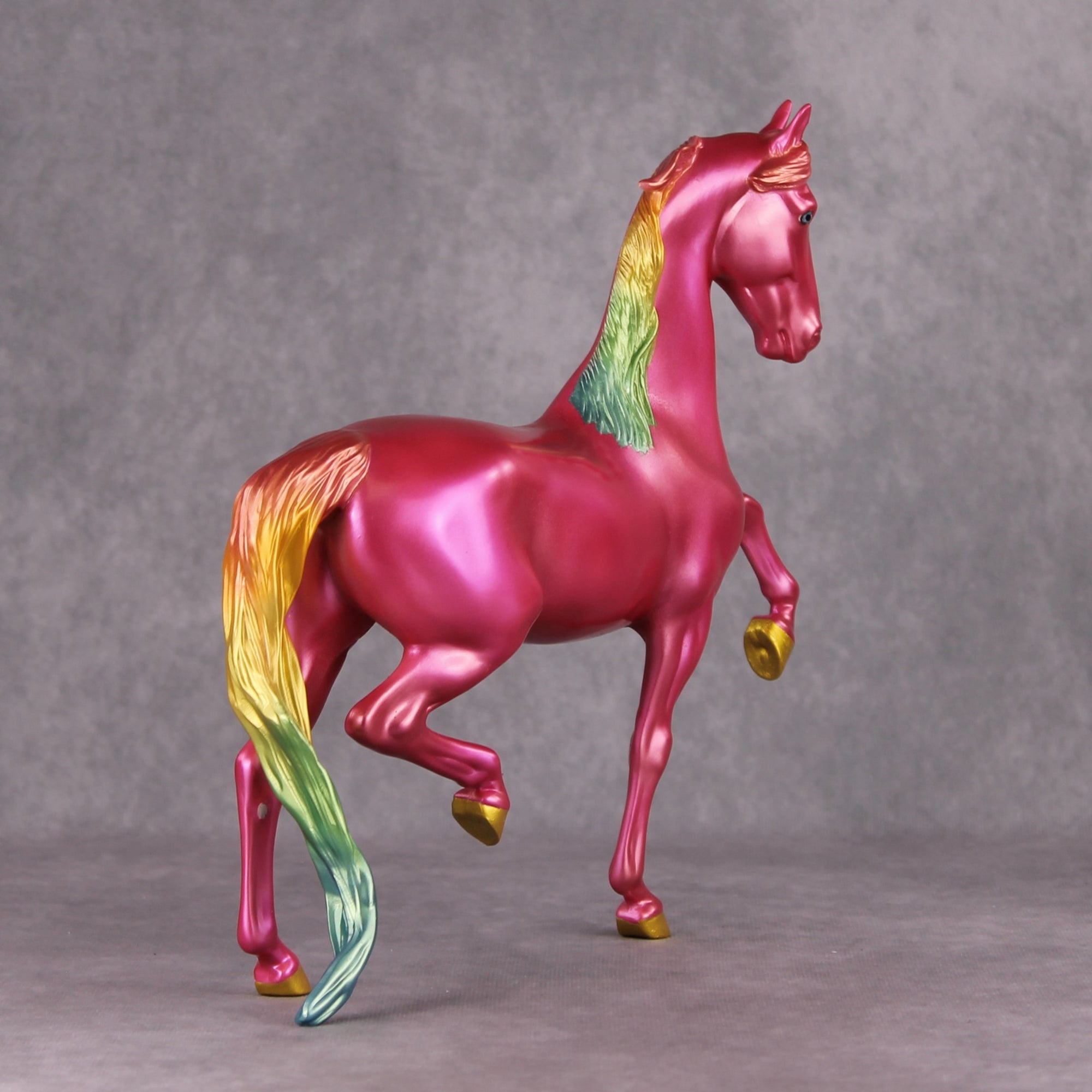The Fun Part OOAK Deco Rainbow Pink Shaded Saddlebred By Erin Corbett Black Friday Surprise Random Drops