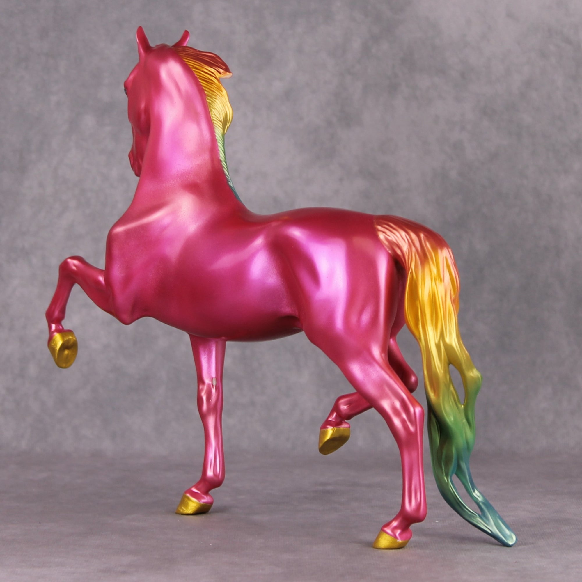 The Fun Part OOAK Deco Rainbow Pink Shaded Saddlebred By Erin Corbett Black Friday Surprise Random Drops