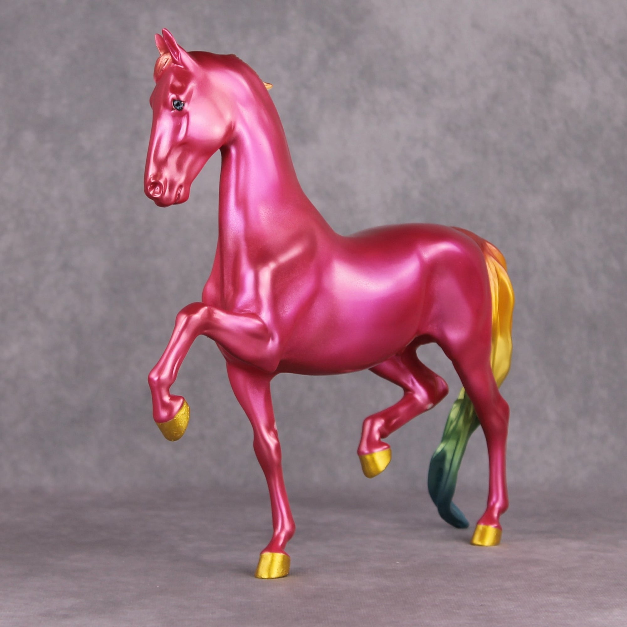 The Fun Part OOAK Deco Rainbow Pink Shaded Saddlebred By Erin Corbett Black Friday Surprise Random Drops